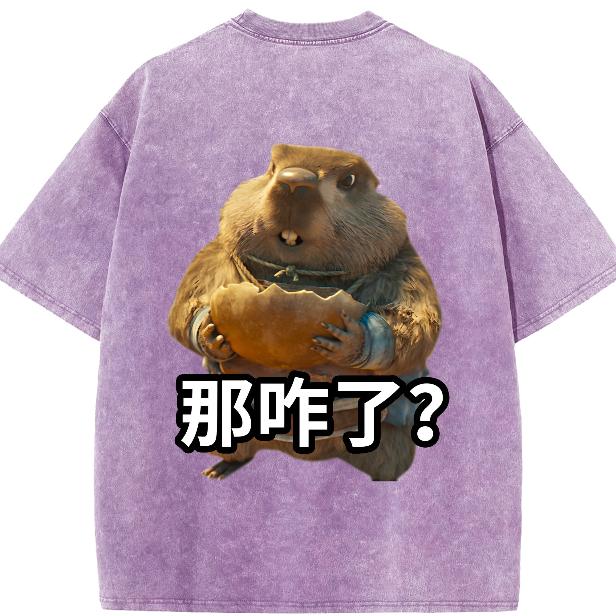 （画像用） Ne Zha 2 ナタ 魔童の大暴れ 綿100% ヴィンテージ風 半袖Tシャツ（背面プリント）