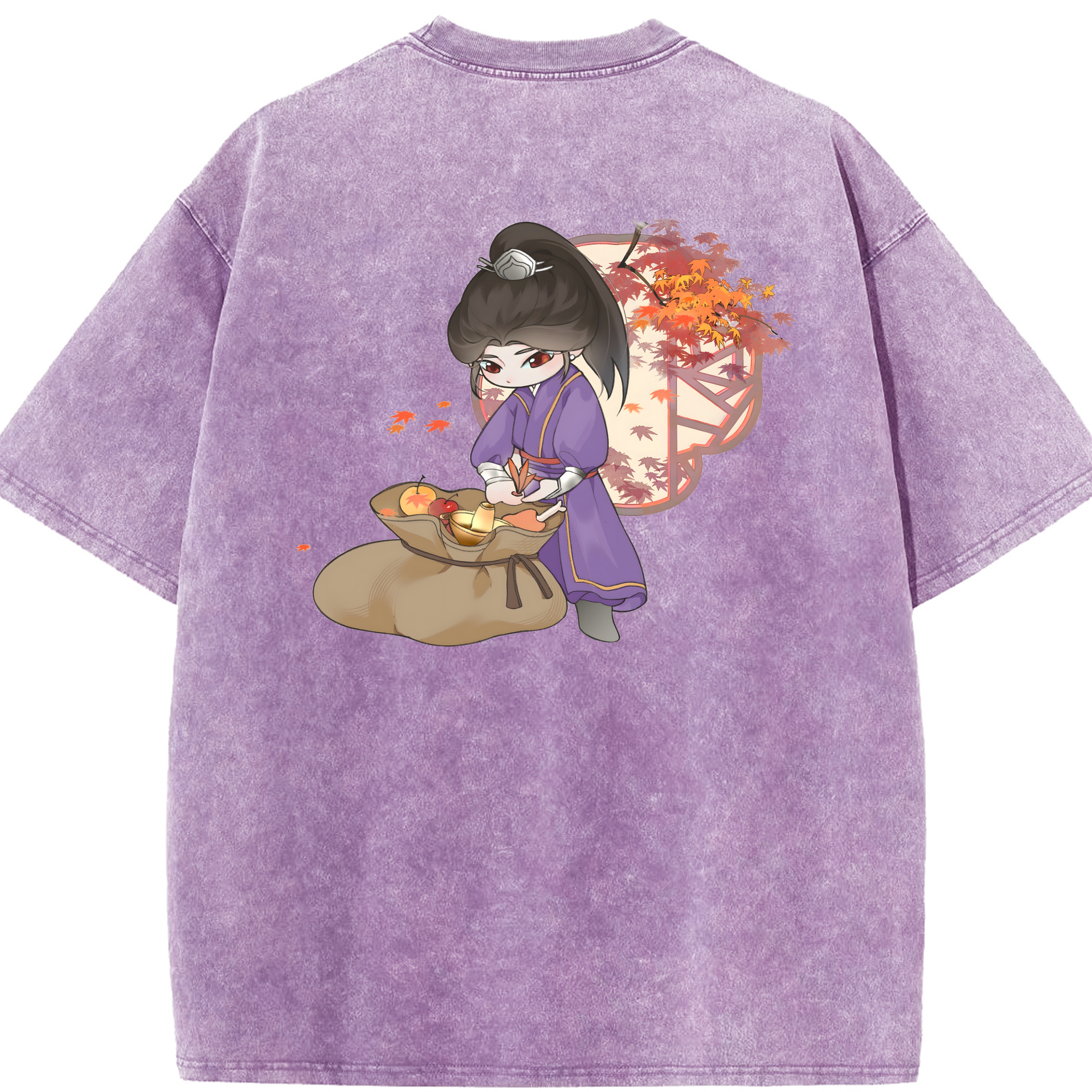 （画像用） Ne Zha 2 ナタ 魔童の大暴れ 綿100% ヴィンテージ風 半袖Tシャツ（背面プリント）