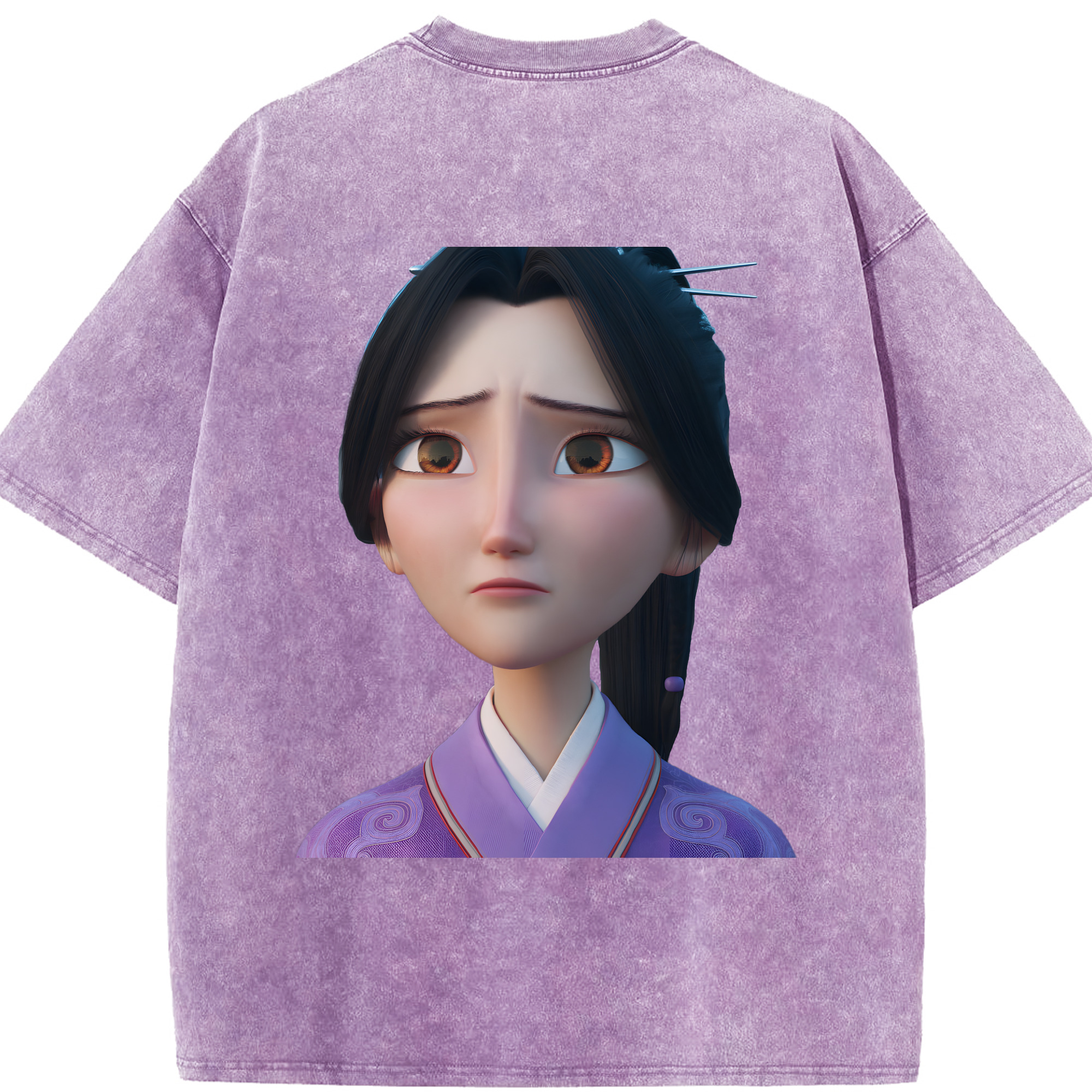 （画像用） Ne Zha 2 ナタ 魔童の大暴れ 綿100% ヴィンテージ風 半袖Tシャツ（背面プリント）