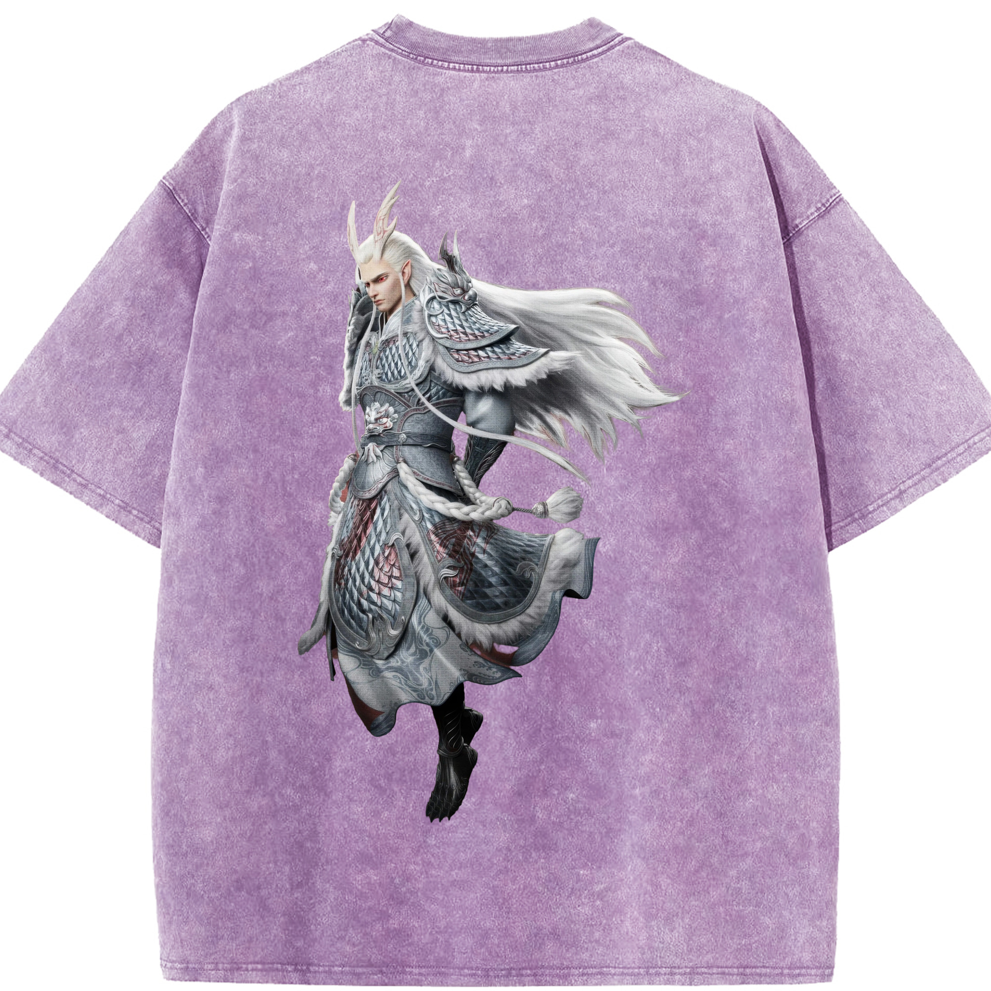 （画像用） Ne Zha 2 ナタ 魔童の大暴れ 綿100% ヴィンテージ風 半袖Tシャツ（背面プリント）