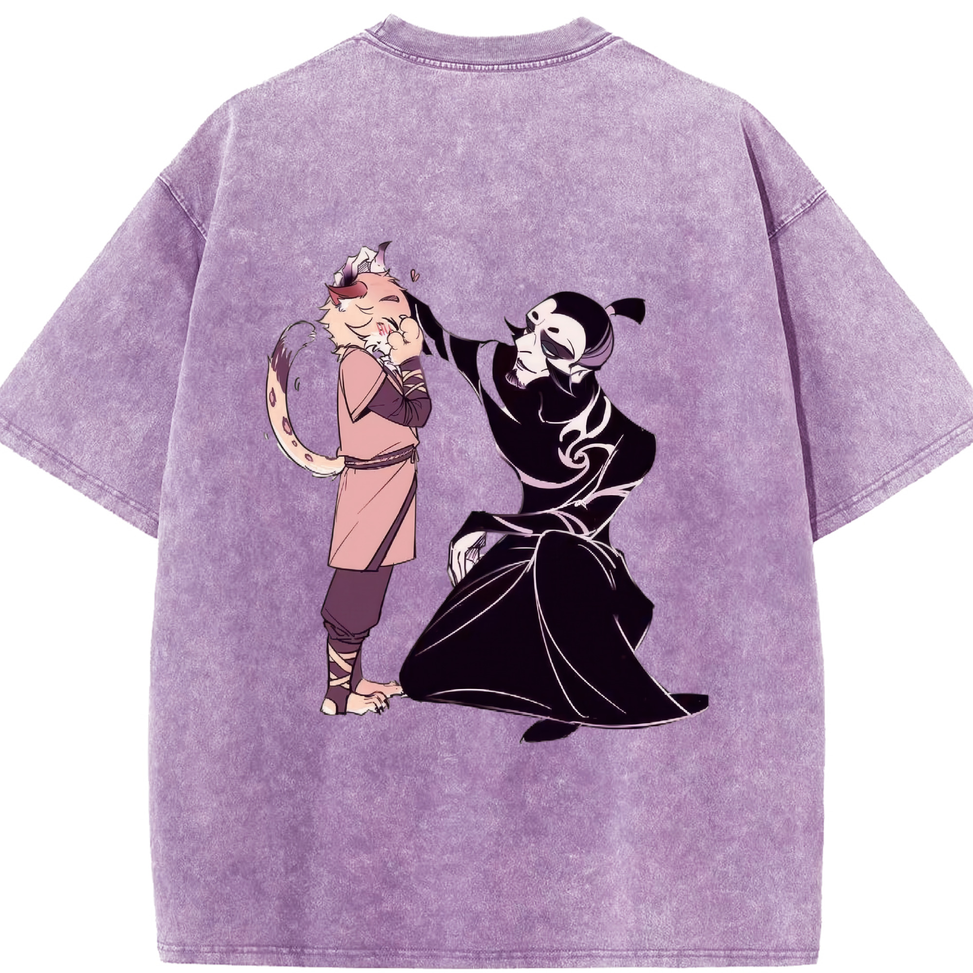 （画像用） Ne Zha 2 ナタ 魔童の大暴れ 綿100% ヴィンテージ風 半袖Tシャツ（背面プリント）
