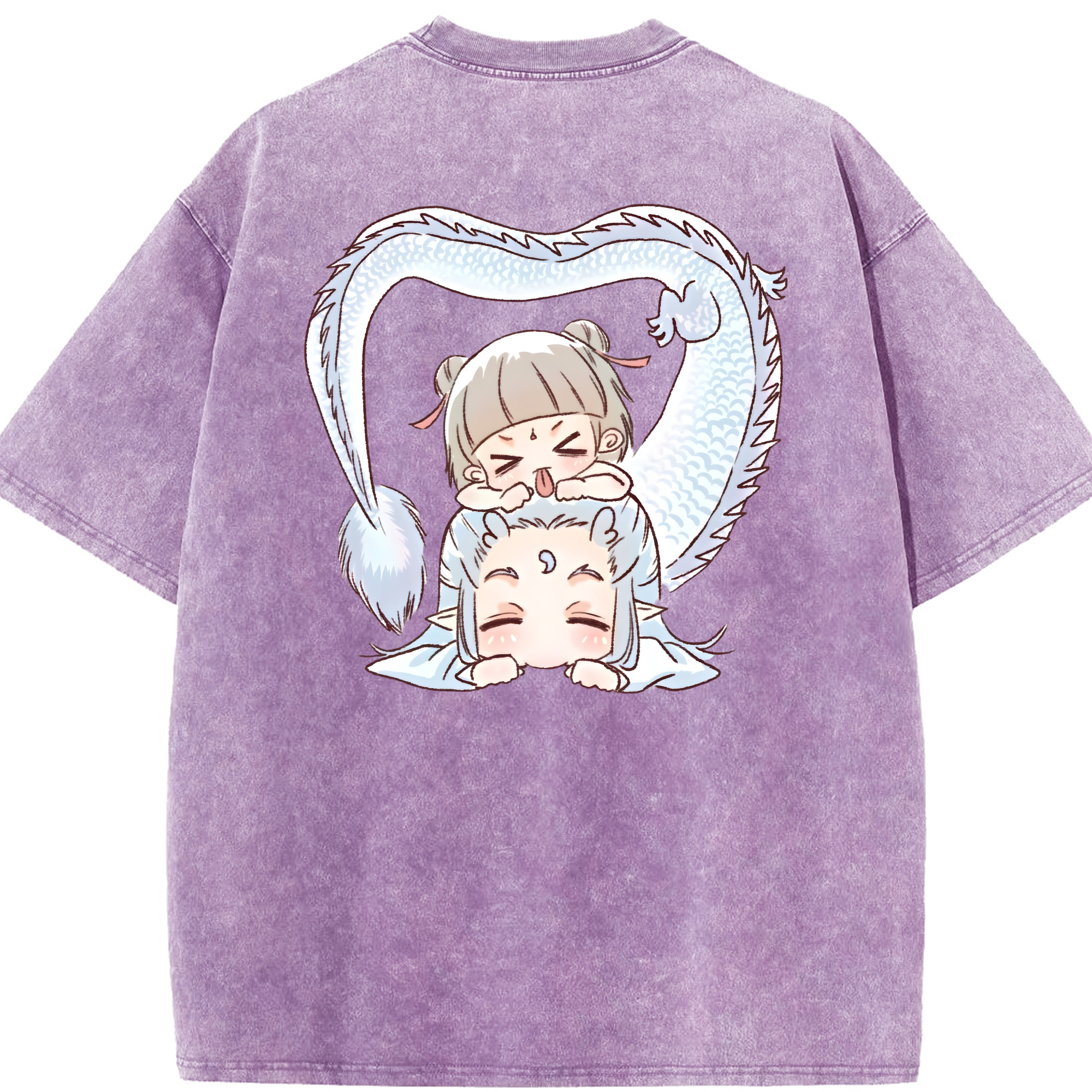 （画像用） Ne Zha 2 ナタ 魔童の大暴れ 綿100% ヴィンテージ風 半袖Tシャツ（背面プリント）