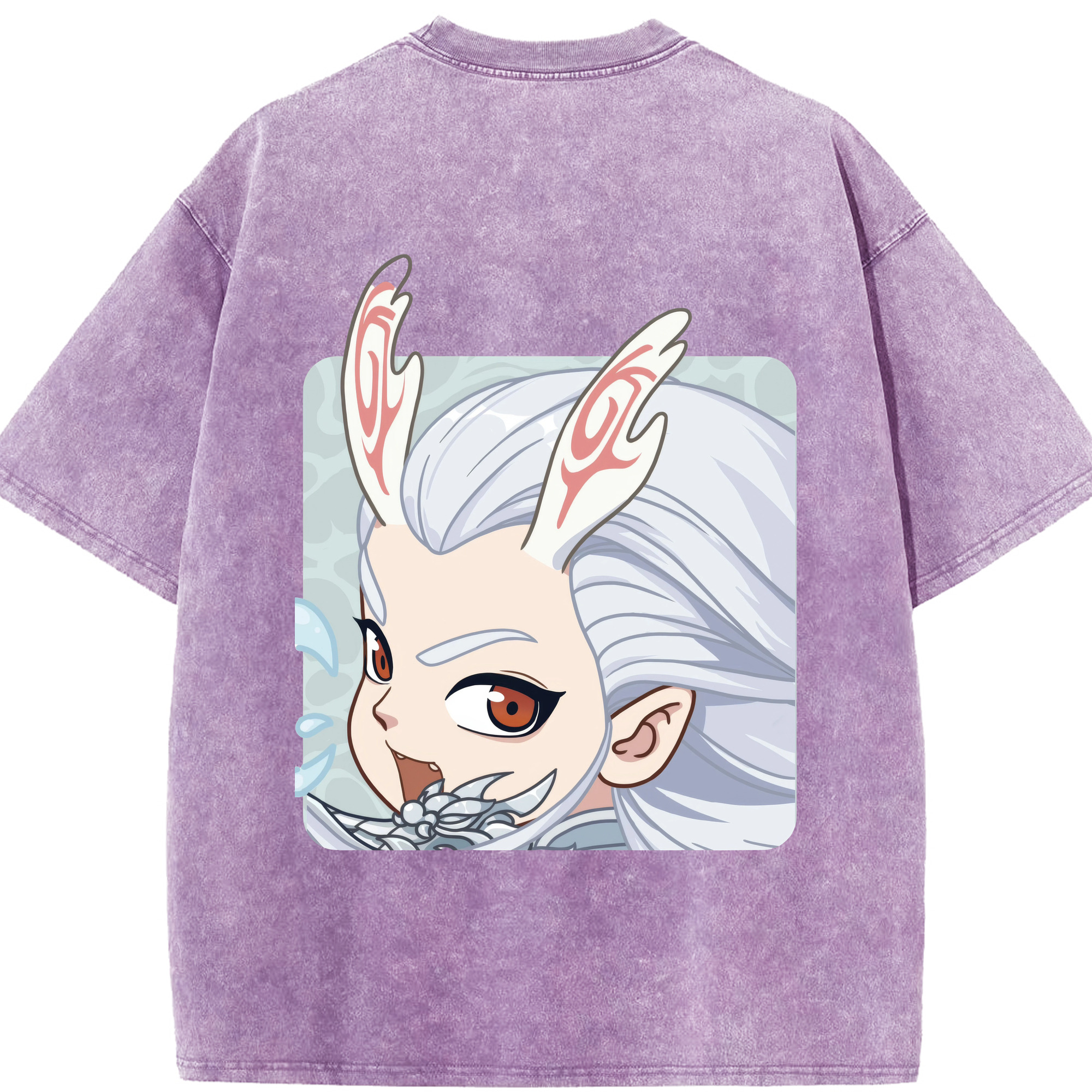 （画像用） Ne Zha 2 ナタ 魔童の大暴れ 綿100% ヴィンテージ風 半袖Tシャツ（背面プリント）
