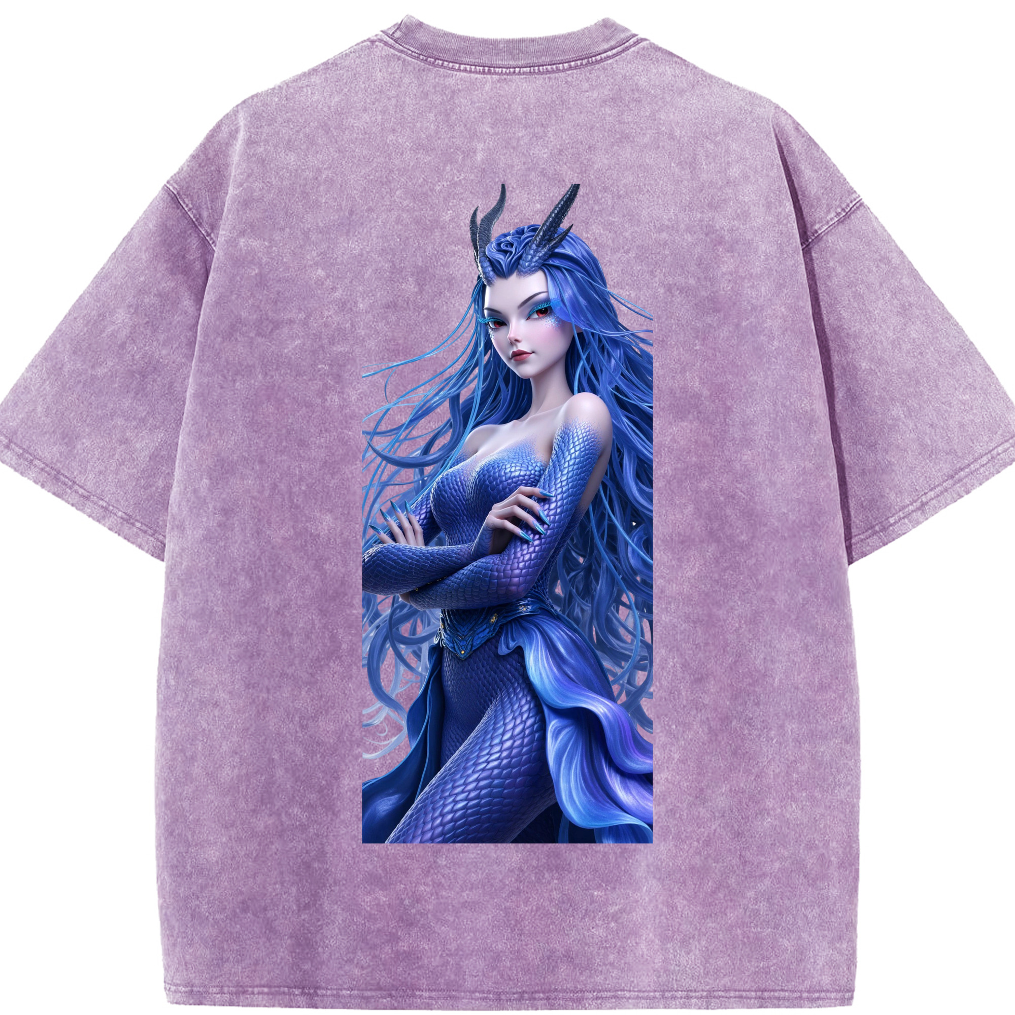 （画像用） Ne Zha 2 ナタ 魔童の大暴れ 綿100% ヴィンテージ風 半袖Tシャツ（背面プリント）