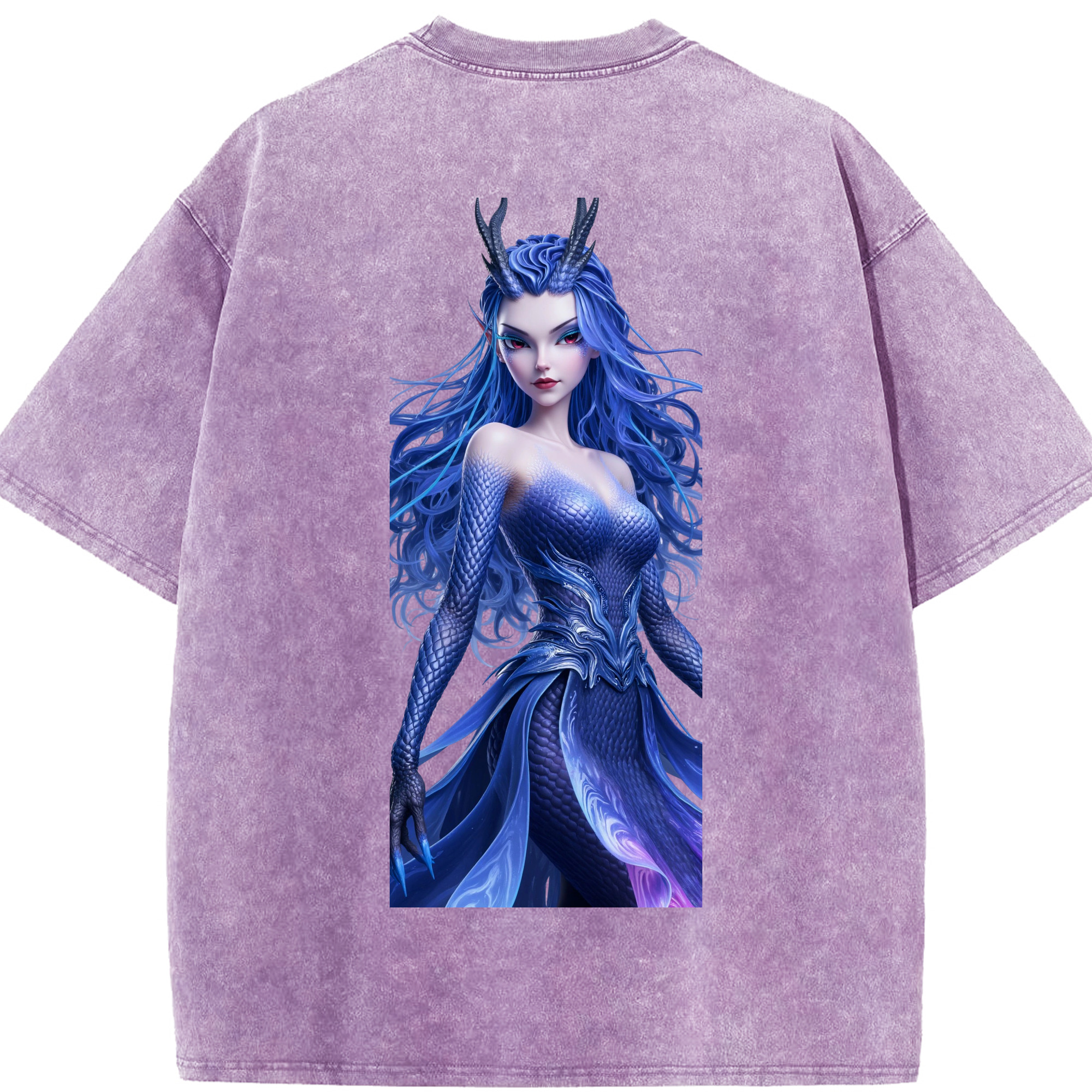（画像用） Ne Zha 2 ナタ 魔童の大暴れ 綿100% ヴィンテージ風 半袖Tシャツ（背面プリント）