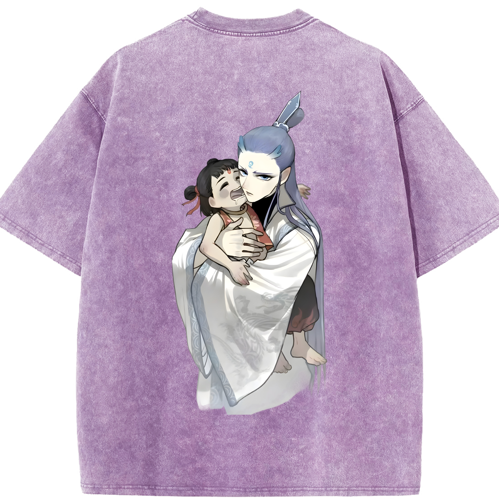 （画像用） Ne Zha 2 ナタ 魔童の大暴れ 綿100% ヴィンテージ風 半袖Tシャツ（背面プリント）