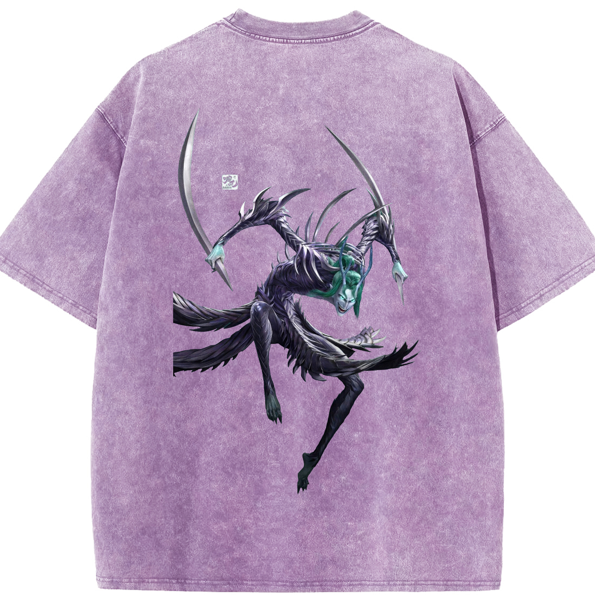 （画像用） Ne Zha 2 ナタ 魔童の大暴れ 綿100% ヴィンテージ風 半袖Tシャツ（背面プリント）