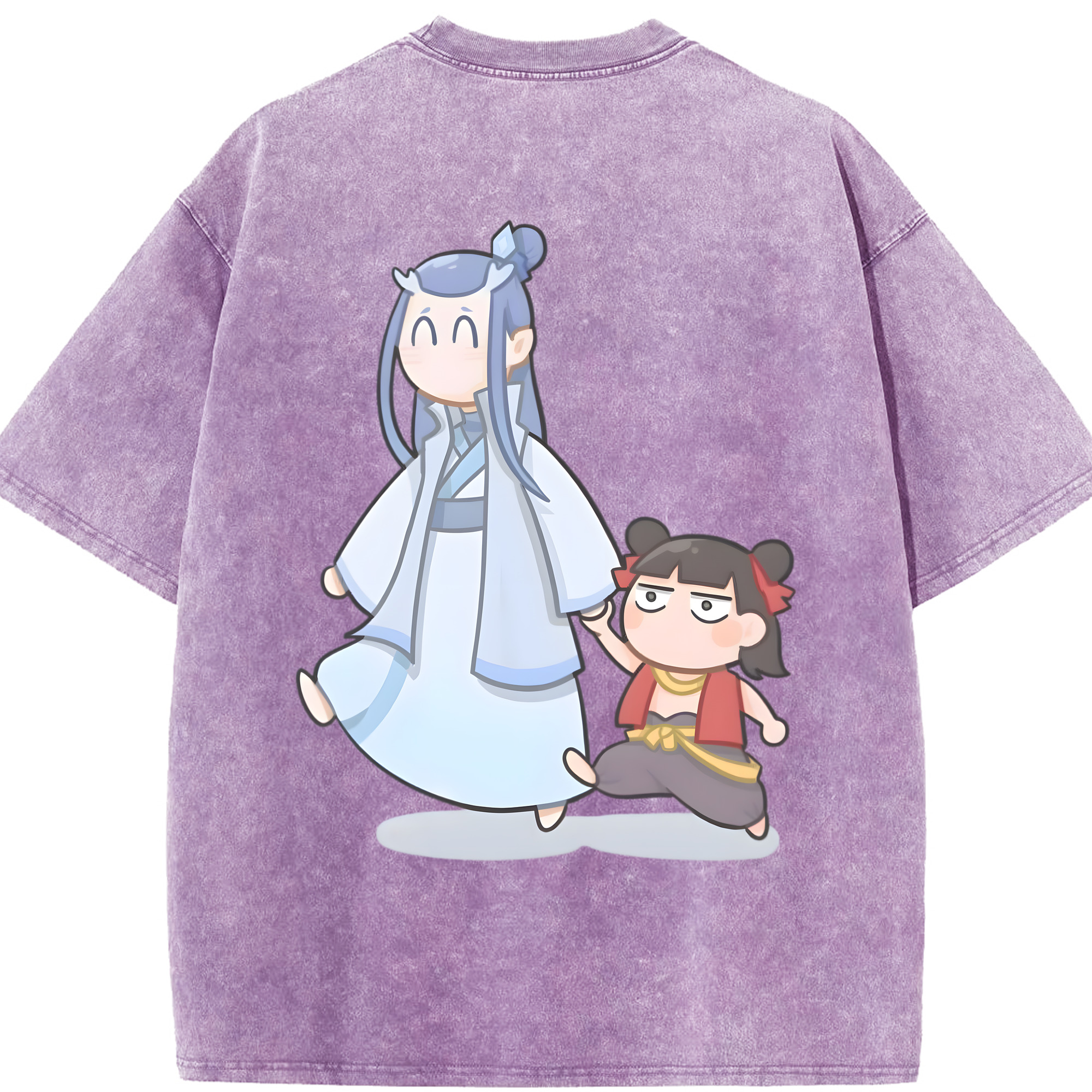 （画像用） Ne Zha 2 ナタ 魔童の大暴れ 綿100% ヴィンテージ風 半袖Tシャツ（背面プリント）