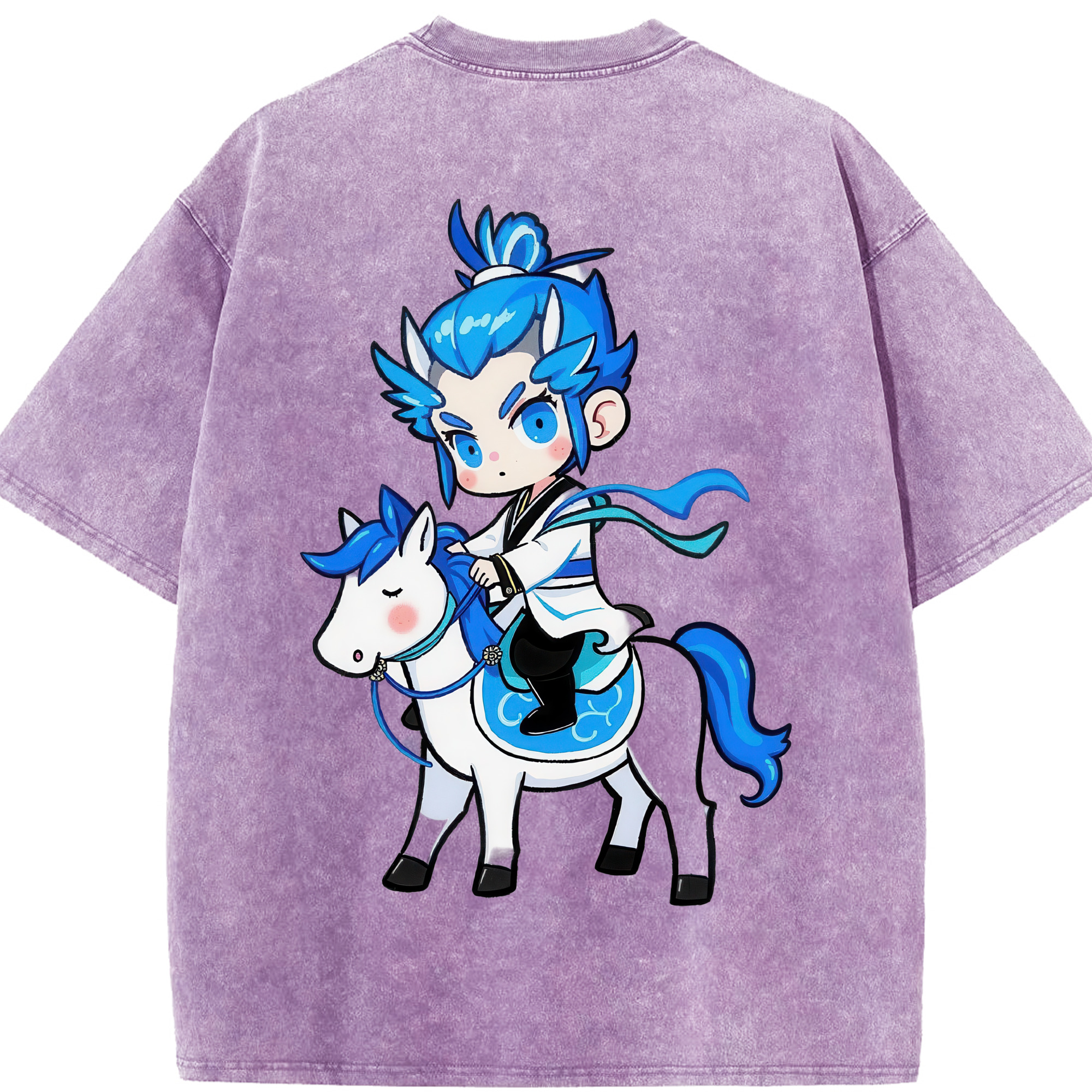 （画像用） Ne Zha 2 ナタ 魔童の大暴れ 綿100% ヴィンテージ風 半袖Tシャツ（背面プリント）