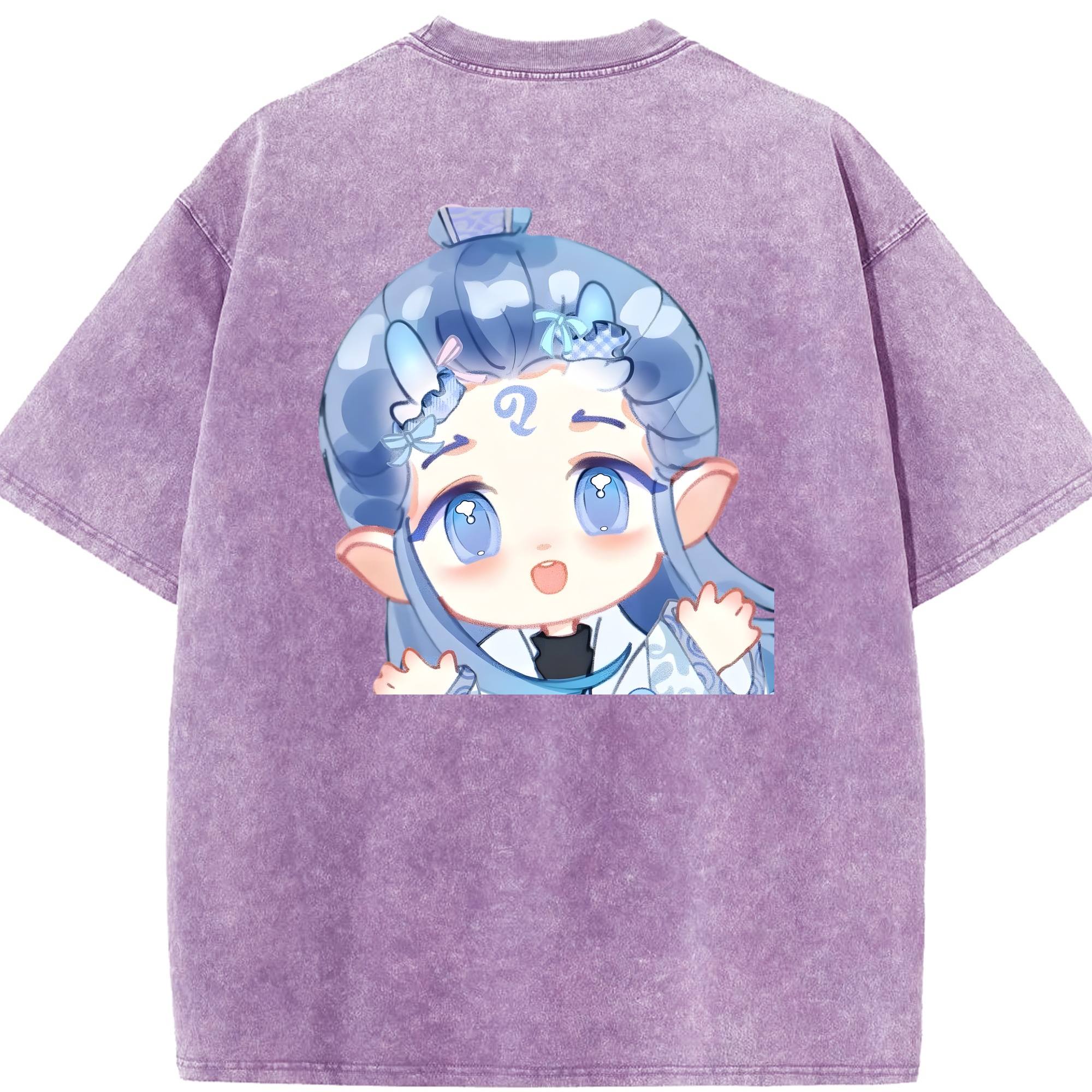 （画像用） Ne Zha 2 ナタ 魔童の大暴れ 綿100% ヴィンテージ風 半袖Tシャツ（背面プリント）