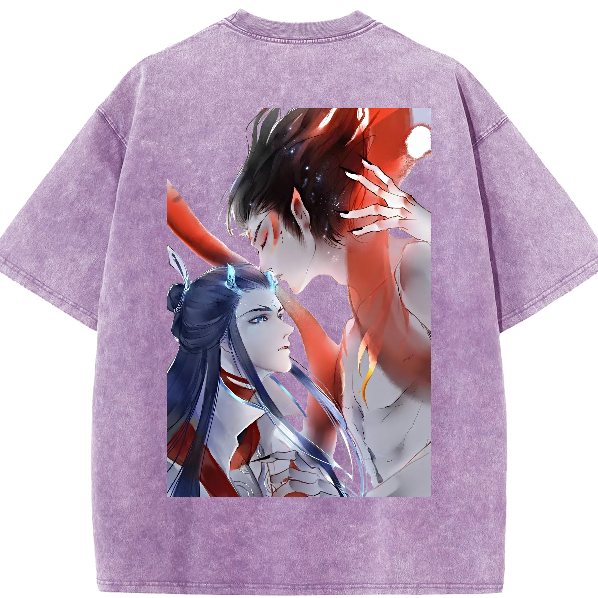 （画像用） Ne Zha 2 ナタ 魔童の大暴れ 綿100% ヴィンテージ風 半袖Tシャツ（背面プリント）
