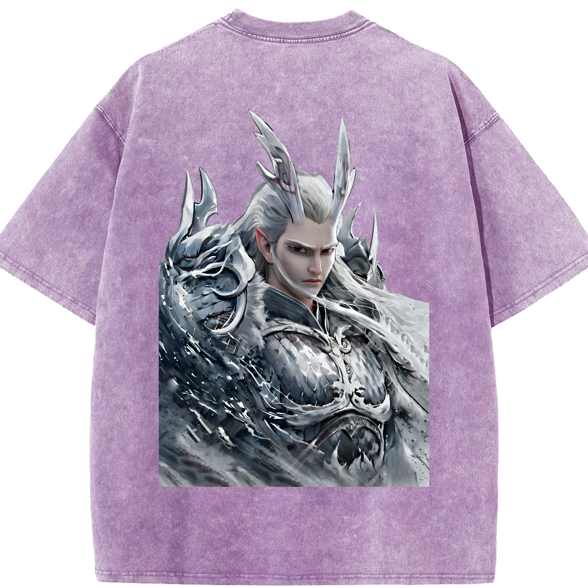 （画像用） Ne Zha 2 ナタ 魔童の大暴れ 綿100% ヴィンテージ風 半袖Tシャツ（背面プリント）