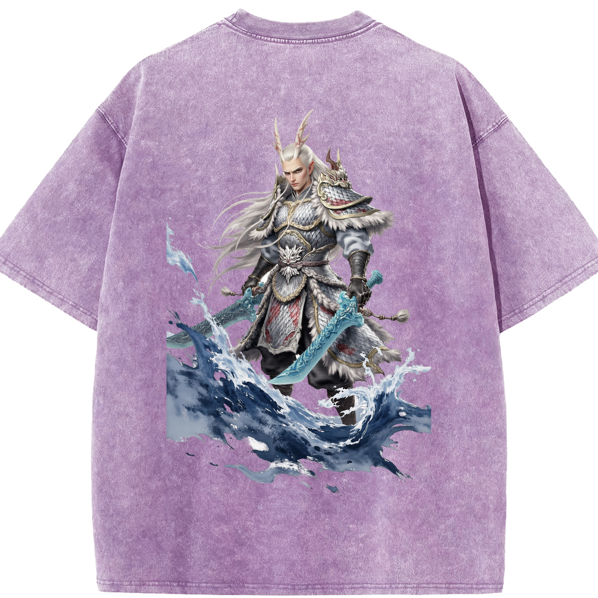 （画像用） Ne Zha 2 ナタ 魔童の大暴れ 綿100% ヴィンテージ風 半袖Tシャツ（背面プリント）