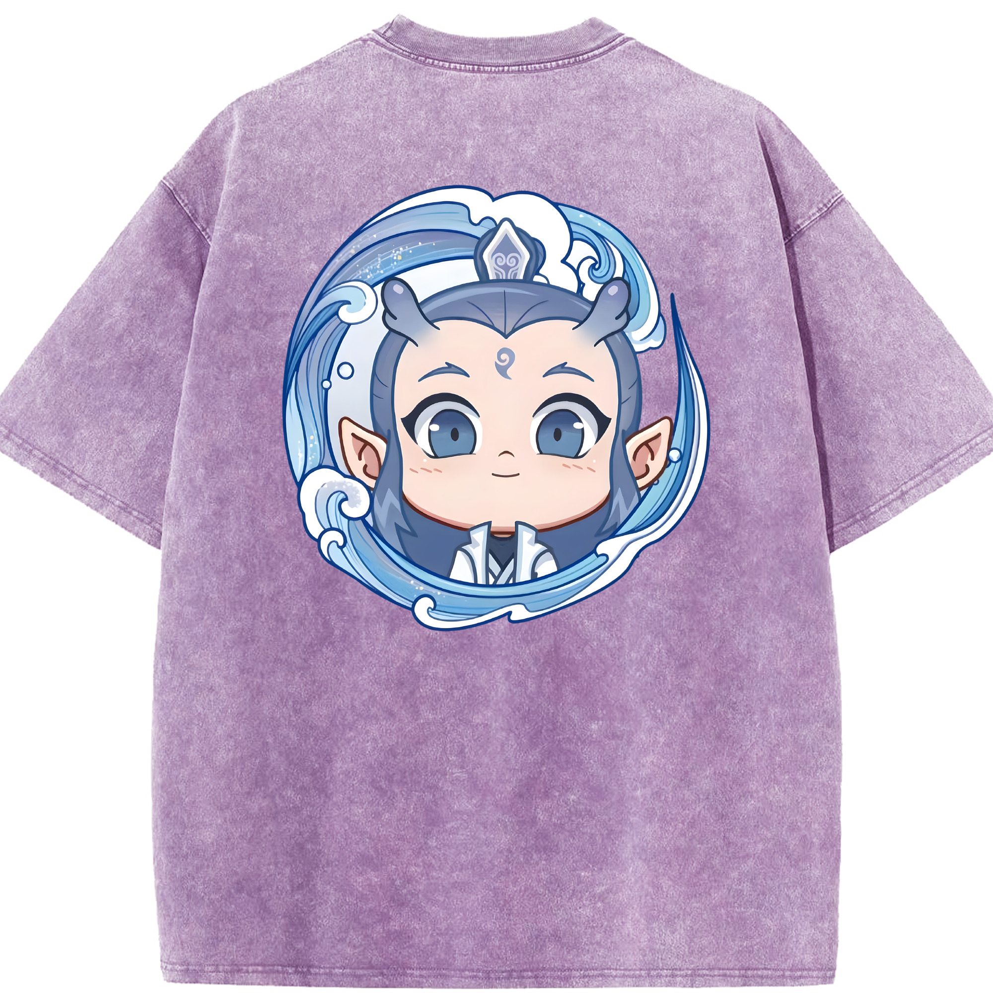 （画像用） Ne Zha 2 ナタ 魔童の大暴れ 綿100% ヴィンテージ風 半袖Tシャツ（背面プリント）