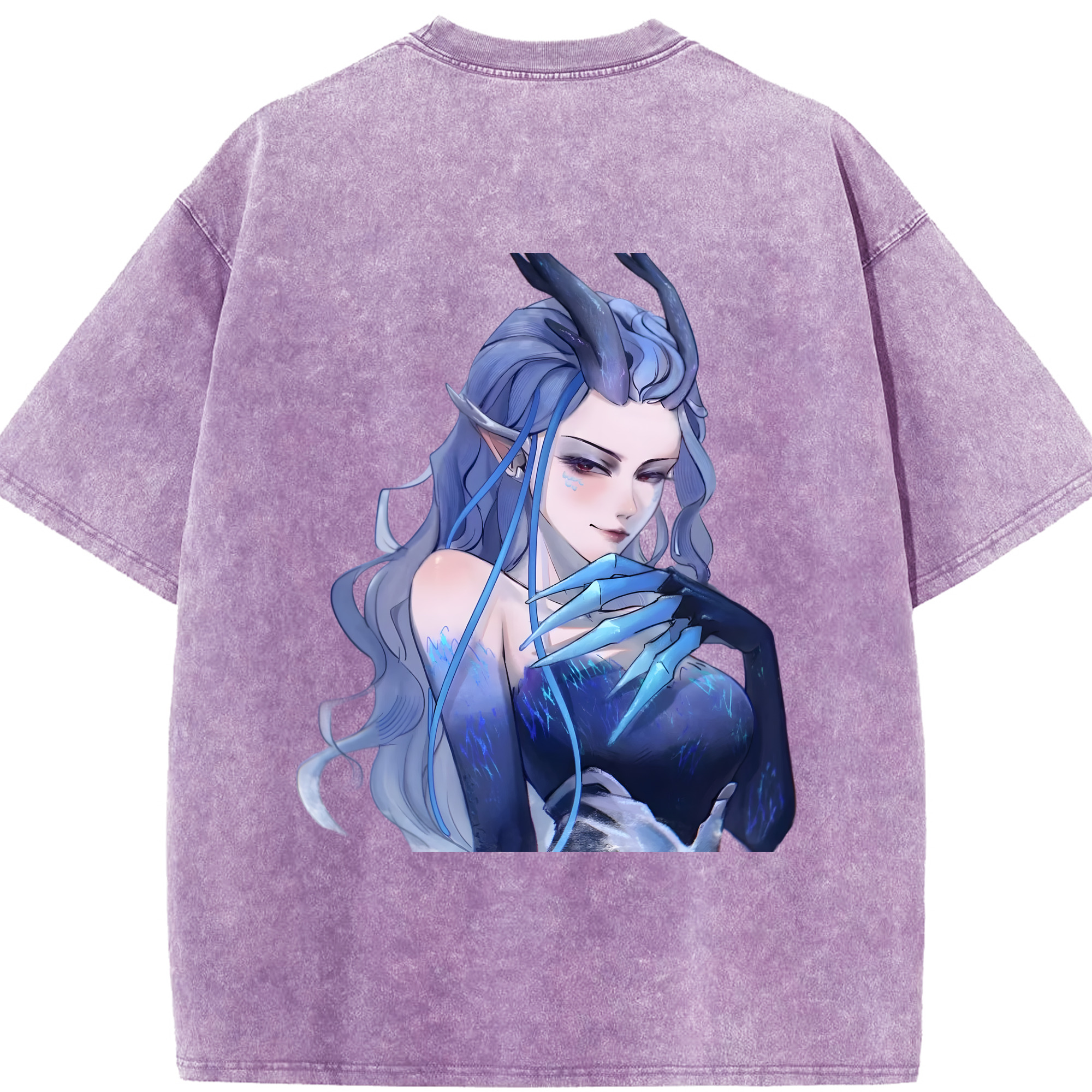 （画像用） Ne Zha 2 ナタ 魔童の大暴れ 綿100% ヴィンテージ風 半袖Tシャツ（背面プリント）