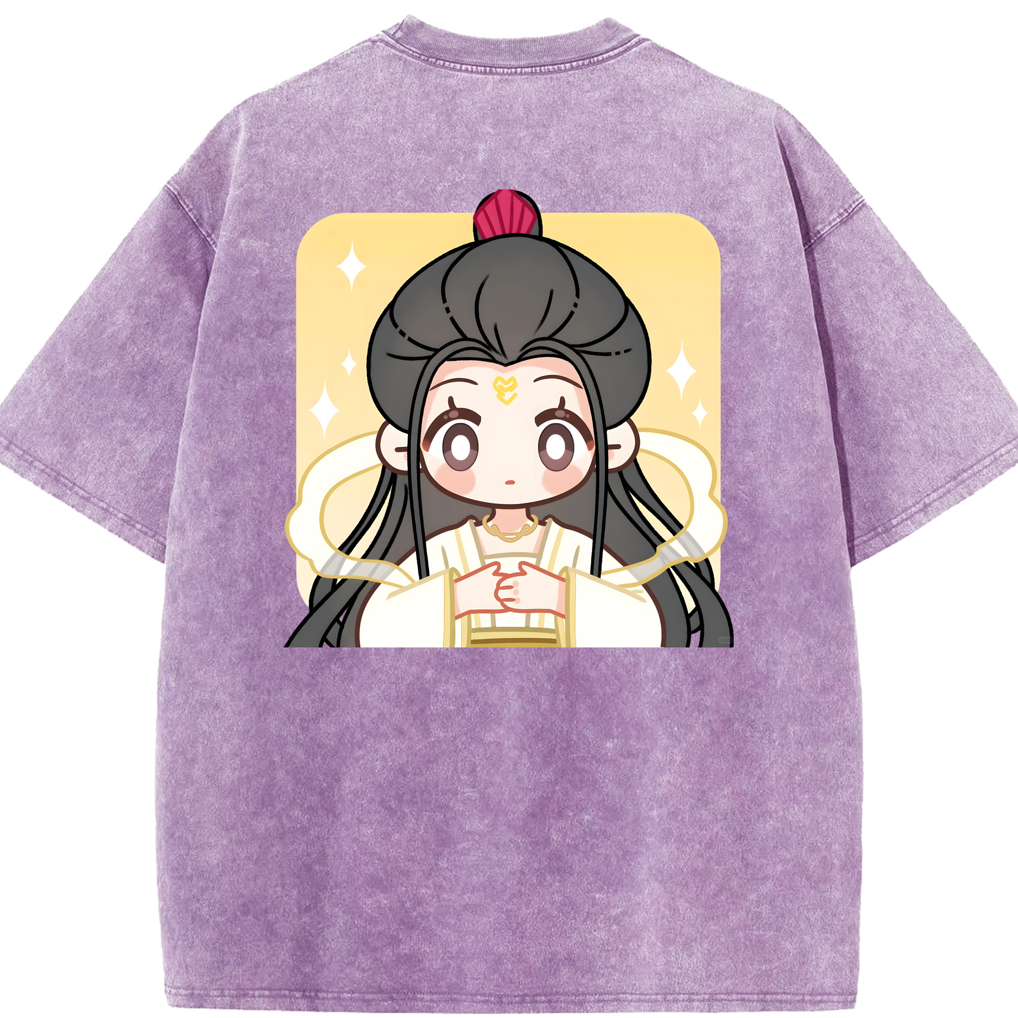 （画像用） Ne Zha 2 ナタ 魔童の大暴れ 綿100% ヴィンテージ風 半袖Tシャツ（背面プリント）