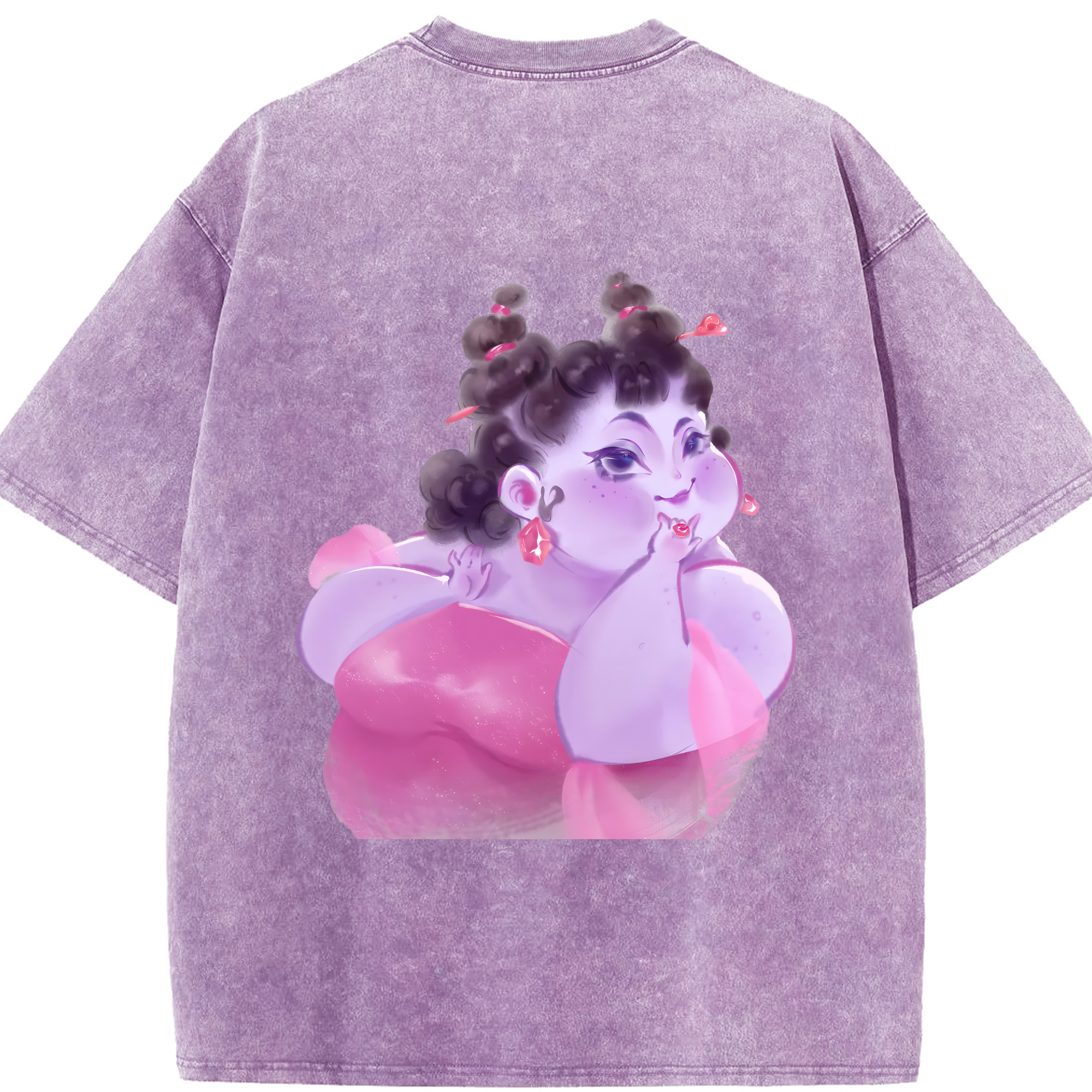 （画像用） Ne Zha 2 ナタ 魔童の大暴れ 綿100% ヴィンテージ風 半袖Tシャツ（背面プリント）