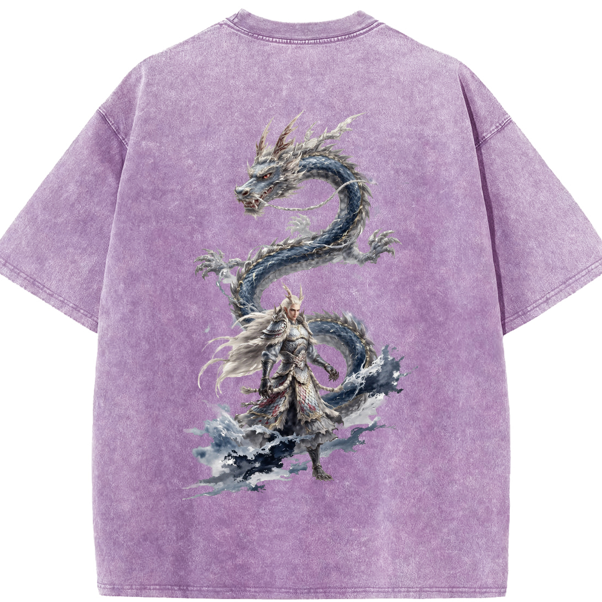 （画像用） Ne Zha 2 ナタ 魔童の大暴れ 綿100% ヴィンテージ風 半袖Tシャツ（背面プリント）