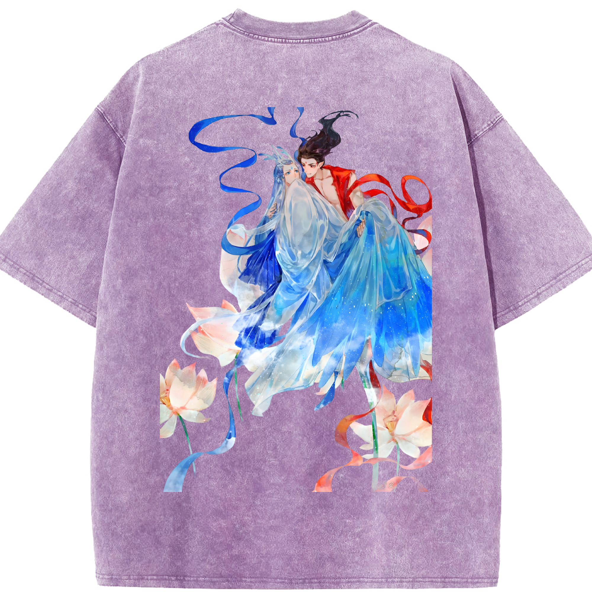 （画像用） Ne Zha 2 ナタ 魔童の大暴れ 綿100% ヴィンテージ風 半袖Tシャツ（背面プリント）