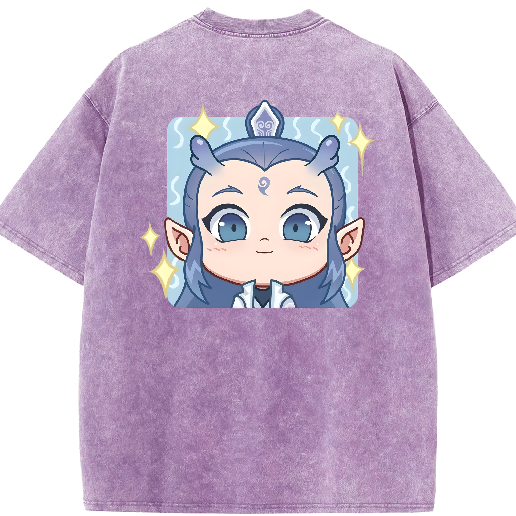 （画像用） Ne Zha 2 ナタ 魔童の大暴れ 綿100% ヴィンテージ風 半袖Tシャツ（背面プリント）