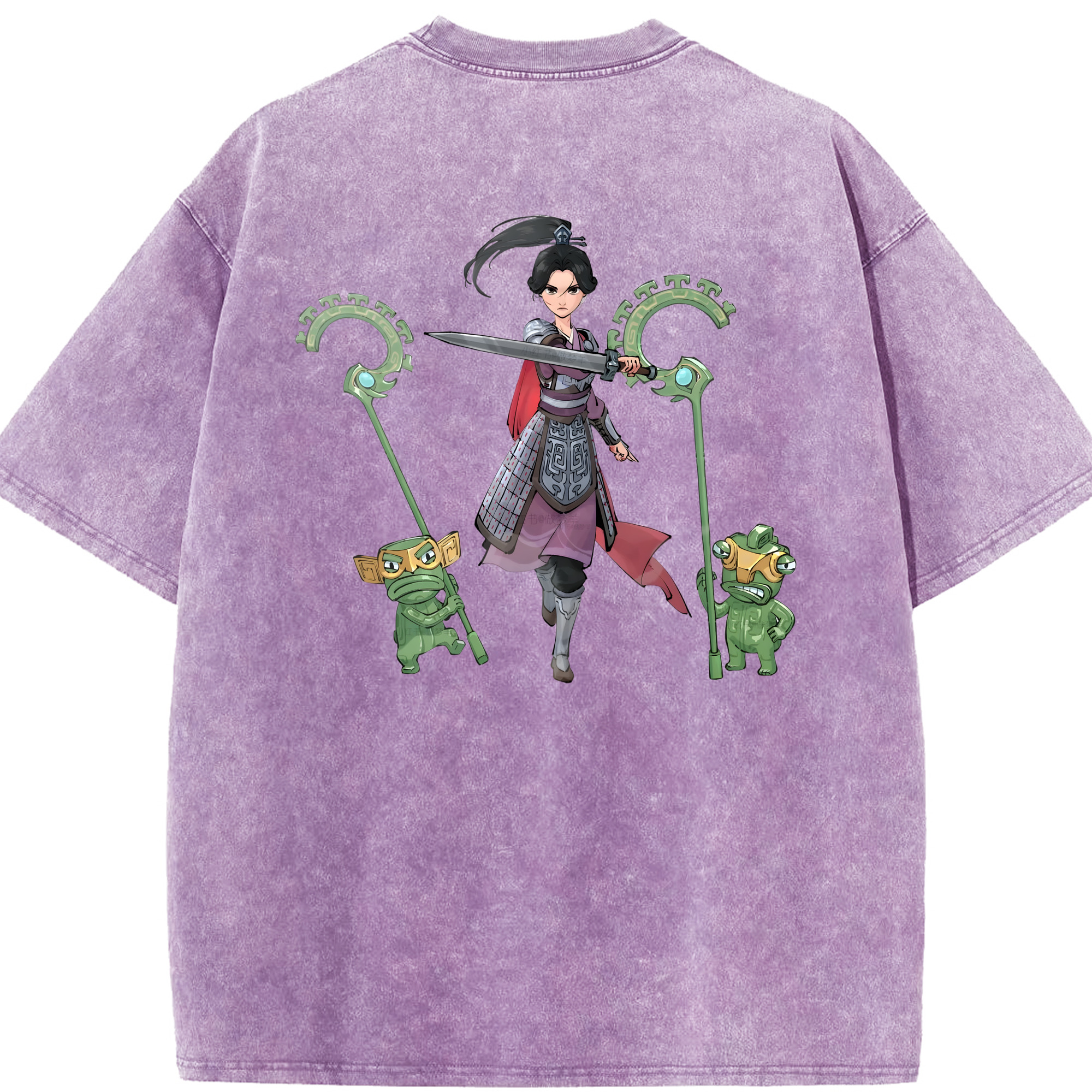 （画像用） Ne Zha 2 ナタ 魔童の大暴れ 綿100% ヴィンテージ風 半袖Tシャツ（背面プリント）