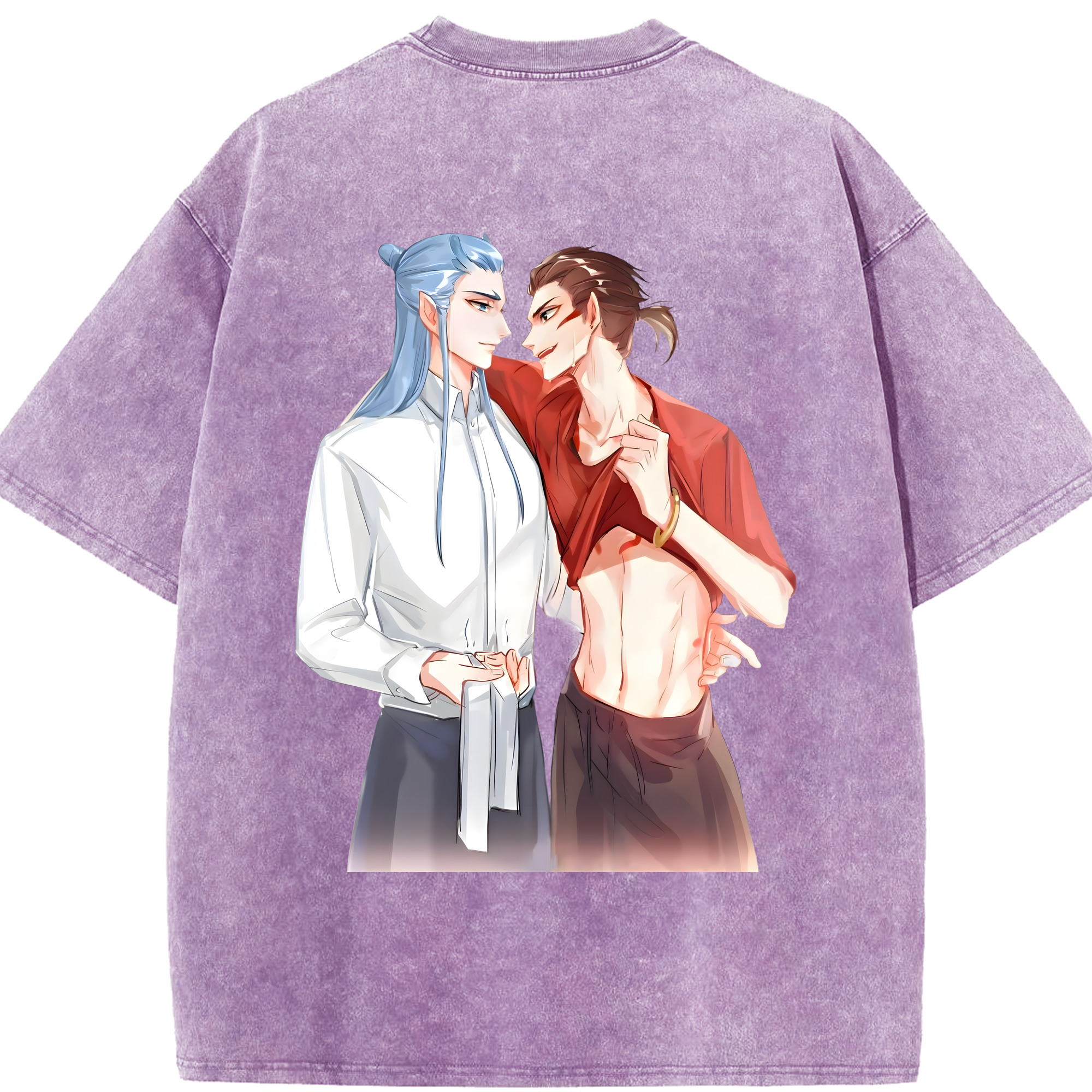 （画像用） Ne Zha 2 ナタ 魔童の大暴れ 綿100% ヴィンテージ風 半袖Tシャツ（背面プリント）