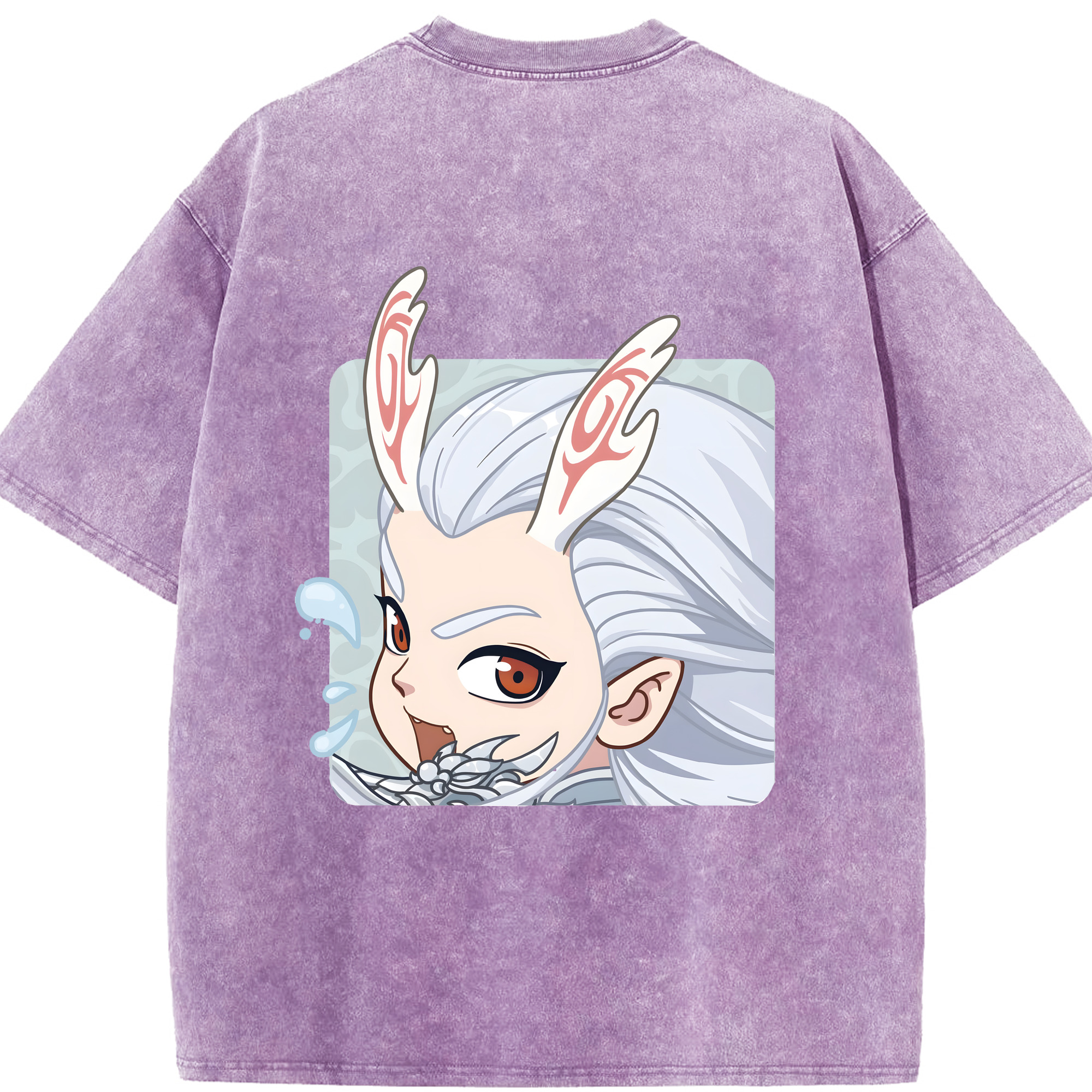 （画像用） Ne Zha 2 ナタ 魔童の大暴れ 綿100% ヴィンテージ風 半袖Tシャツ（背面プリント）