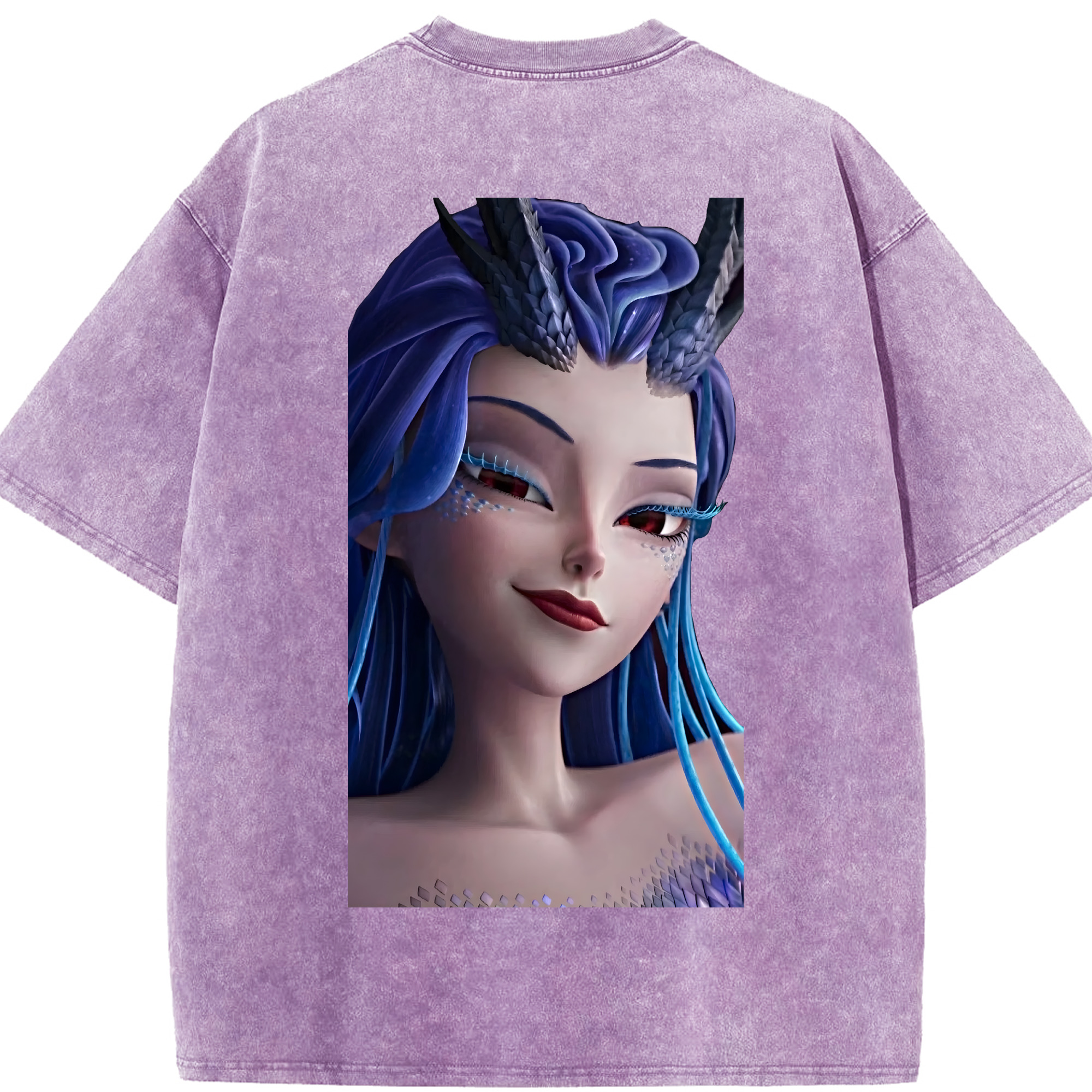 （画像用） Ne Zha 2 ナタ 魔童の大暴れ 綿100% ヴィンテージ風 半袖Tシャツ（背面プリント）