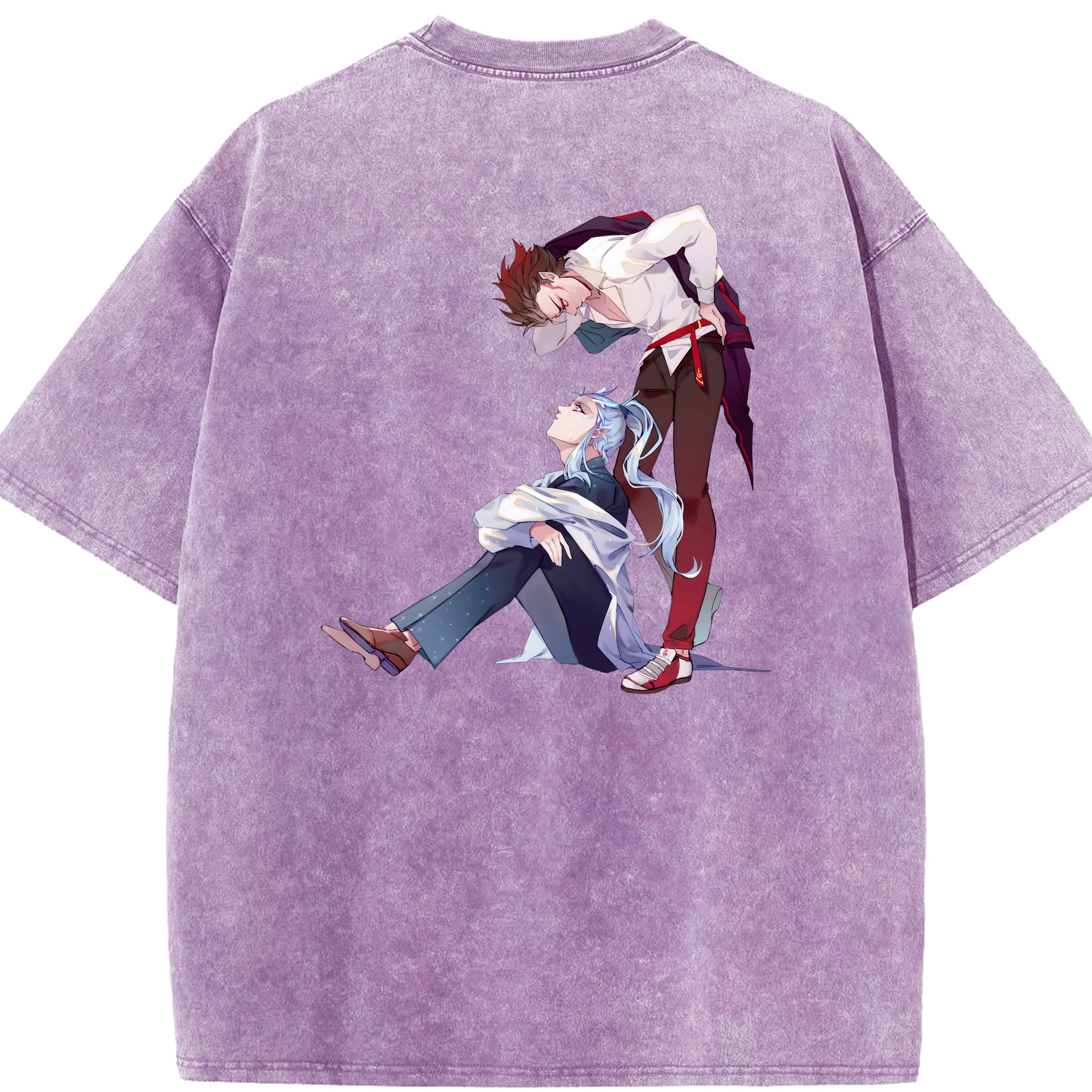 （画像用） Ne Zha 2 ナタ 魔童の大暴れ 綿100% ヴィンテージ風 半袖Tシャツ（背面プリント）