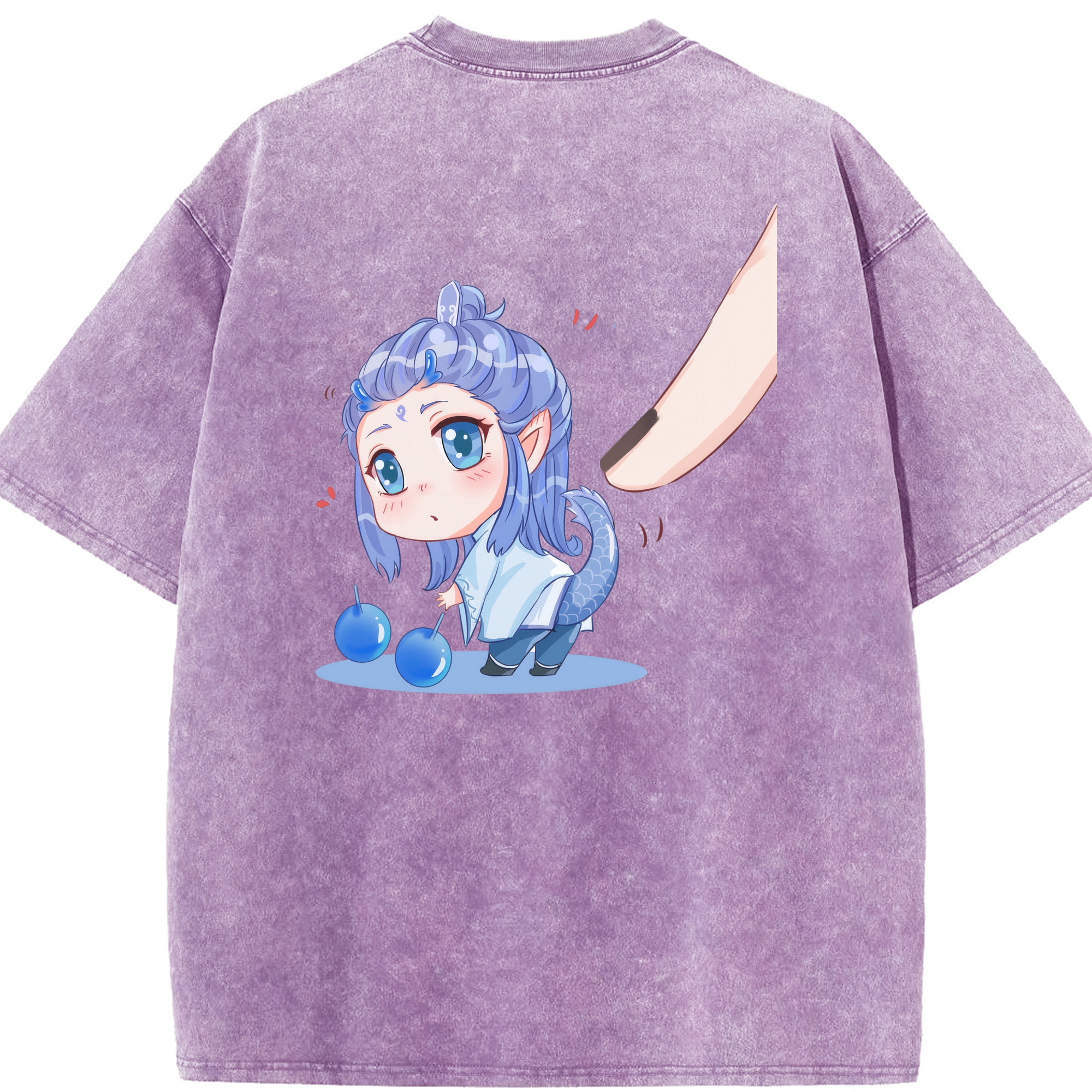 （画像用） Ne Zha 2 ナタ 魔童の大暴れ 綿100% ヴィンテージ風 半袖Tシャツ（背面プリント）