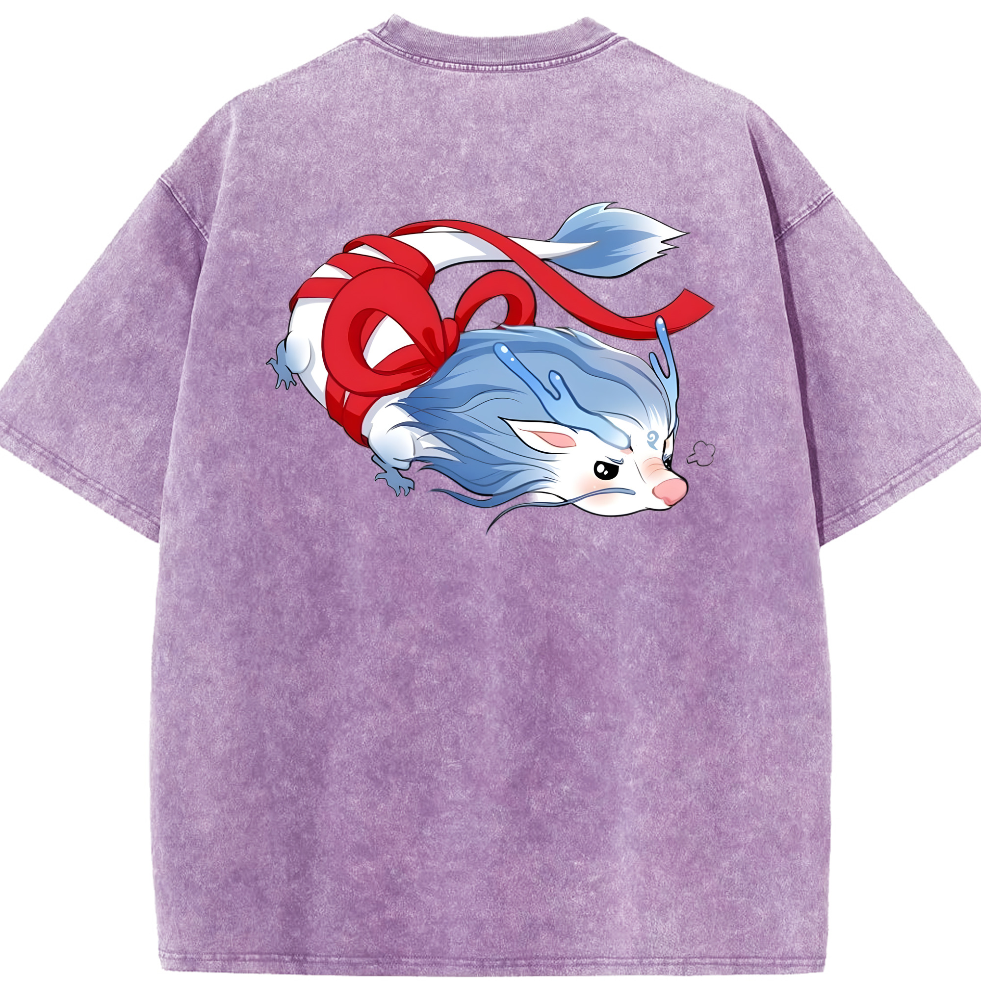 （画像用） Ne Zha 2 ナタ 魔童の大暴れ 綿100% ヴィンテージ風 半袖Tシャツ（背面プリント）