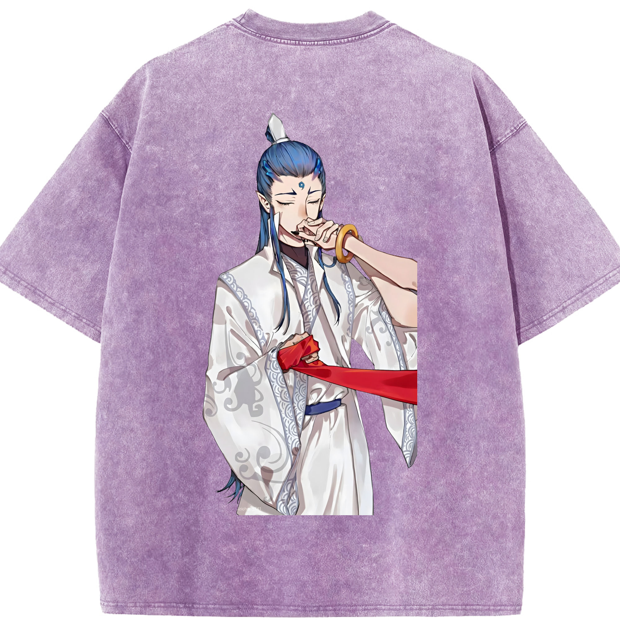 （画像用） Ne Zha 2 ナタ 魔童の大暴れ 綿100% ヴィンテージ風 半袖Tシャツ（背面プリント）