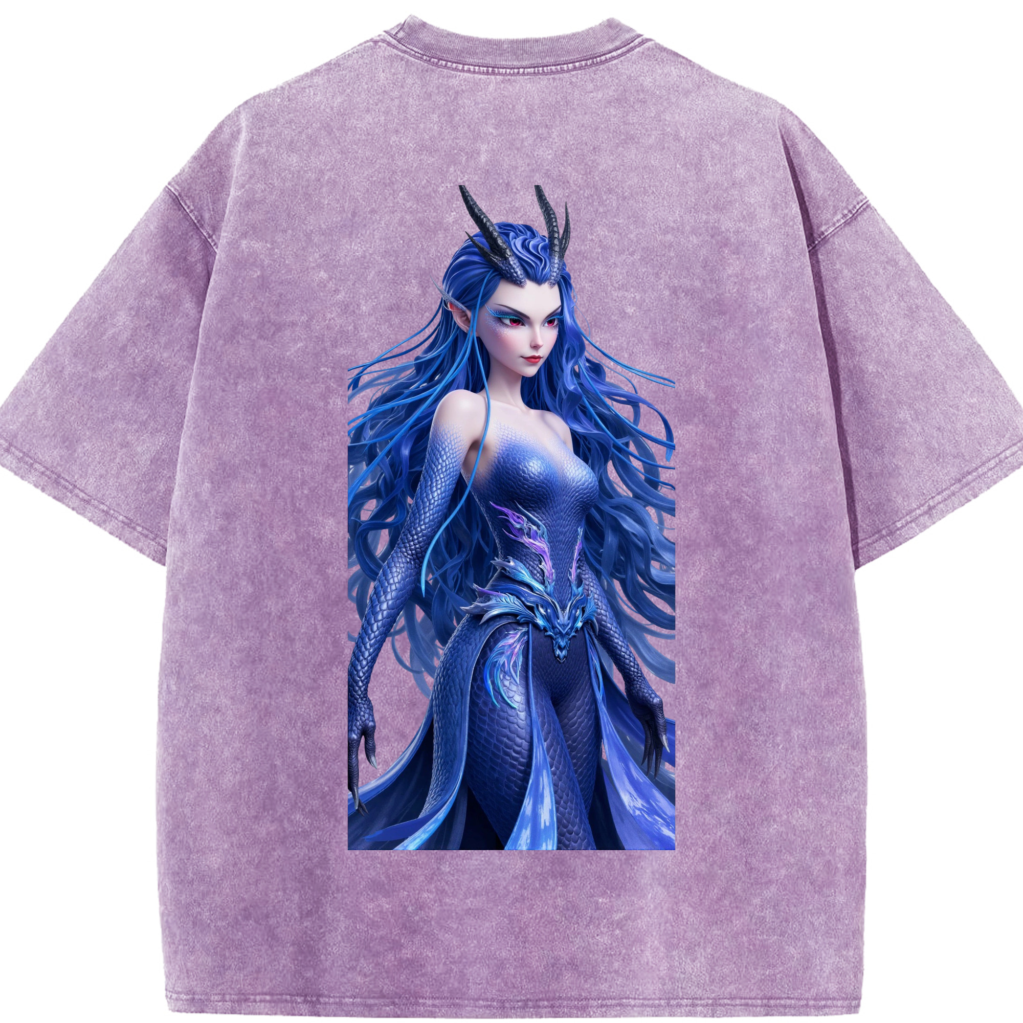 （画像用） Ne Zha 2 ナタ 魔童の大暴れ 綿100% ヴィンテージ風 半袖Tシャツ（背面プリント）