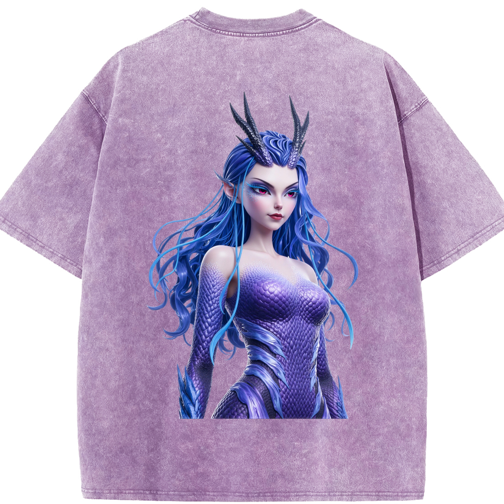 （画像用） Ne Zha 2 ナタ 魔童の大暴れ 綿100% ヴィンテージ風 半袖Tシャツ（背面プリント）