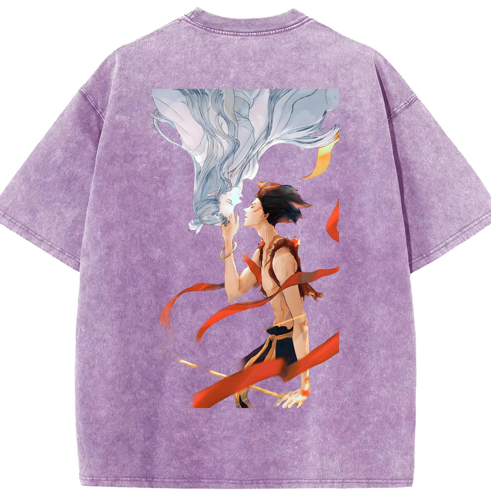 （画像用） Ne Zha 2 ナタ 魔童の大暴れ 綿100% ヴィンテージ風 半袖Tシャツ（背面プリント）