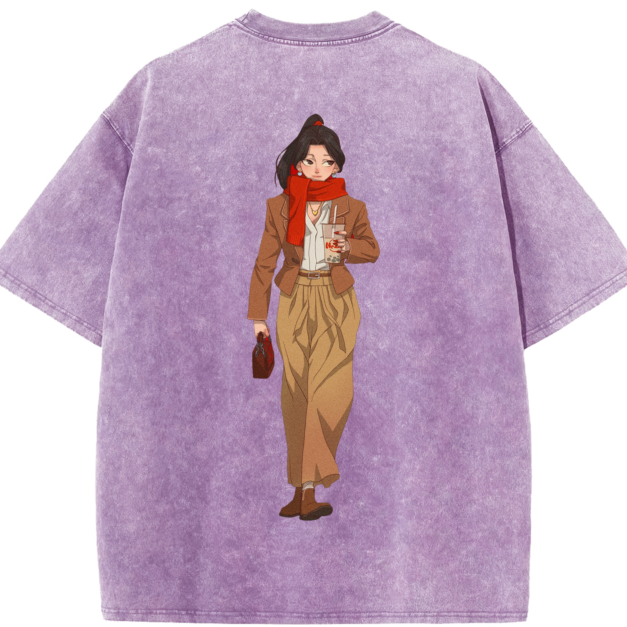 （画像用） Ne Zha 2 ナタ 魔童の大暴れ 綿100% ヴィンテージ風 半袖Tシャツ（背面プリント）