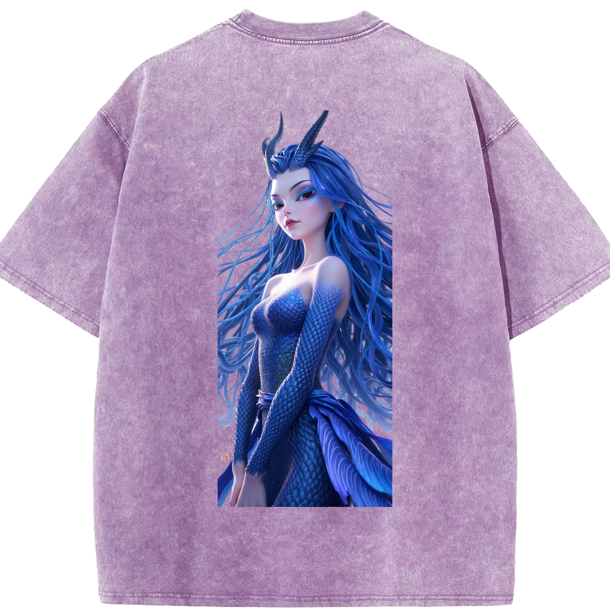 （画像用） Ne Zha 2 ナタ 魔童の大暴れ 綿100% ヴィンテージ風 半袖Tシャツ（背面プリント）
