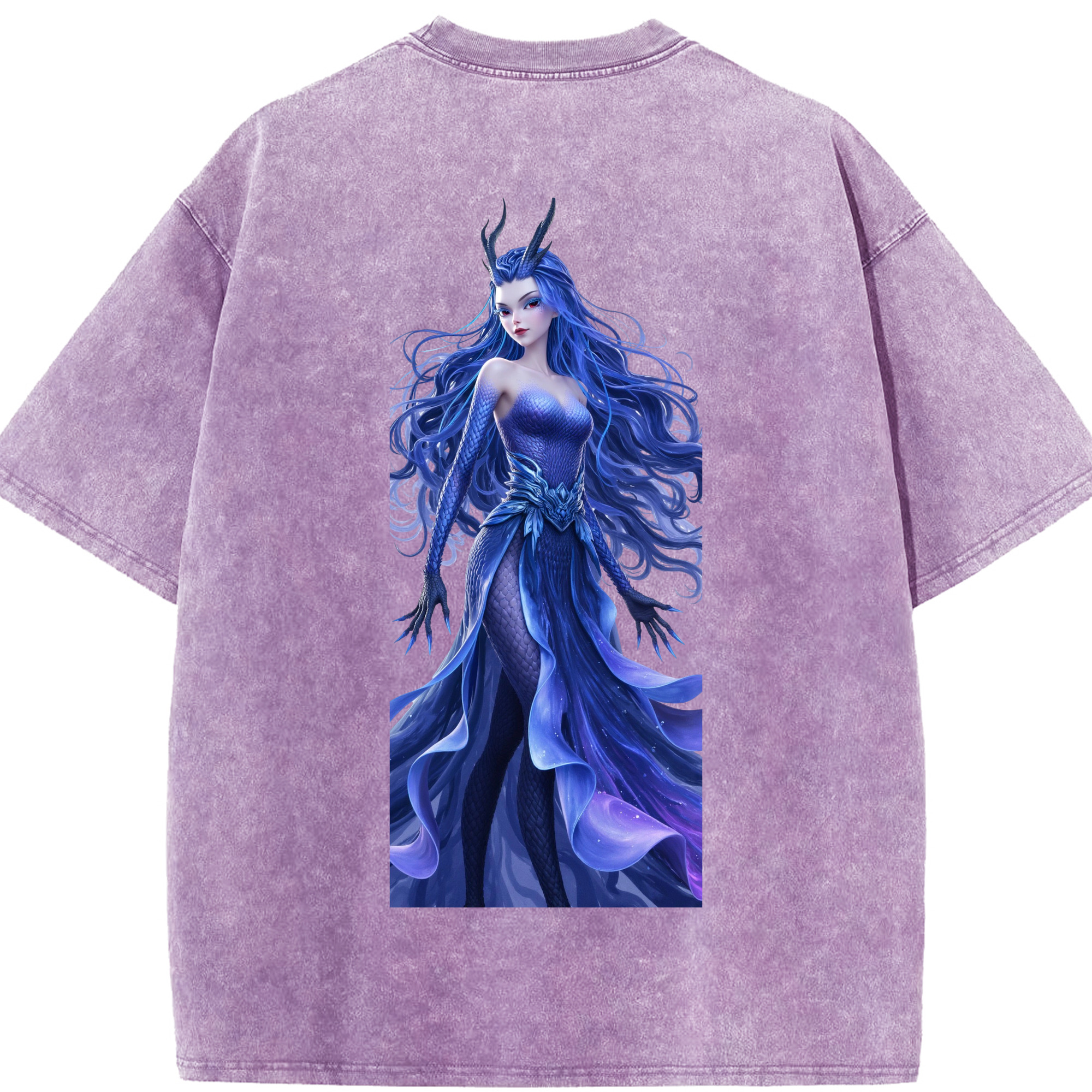 （画像用） Ne Zha 2 ナタ 魔童の大暴れ 綿100% ヴィンテージ風 半袖Tシャツ（背面プリント）