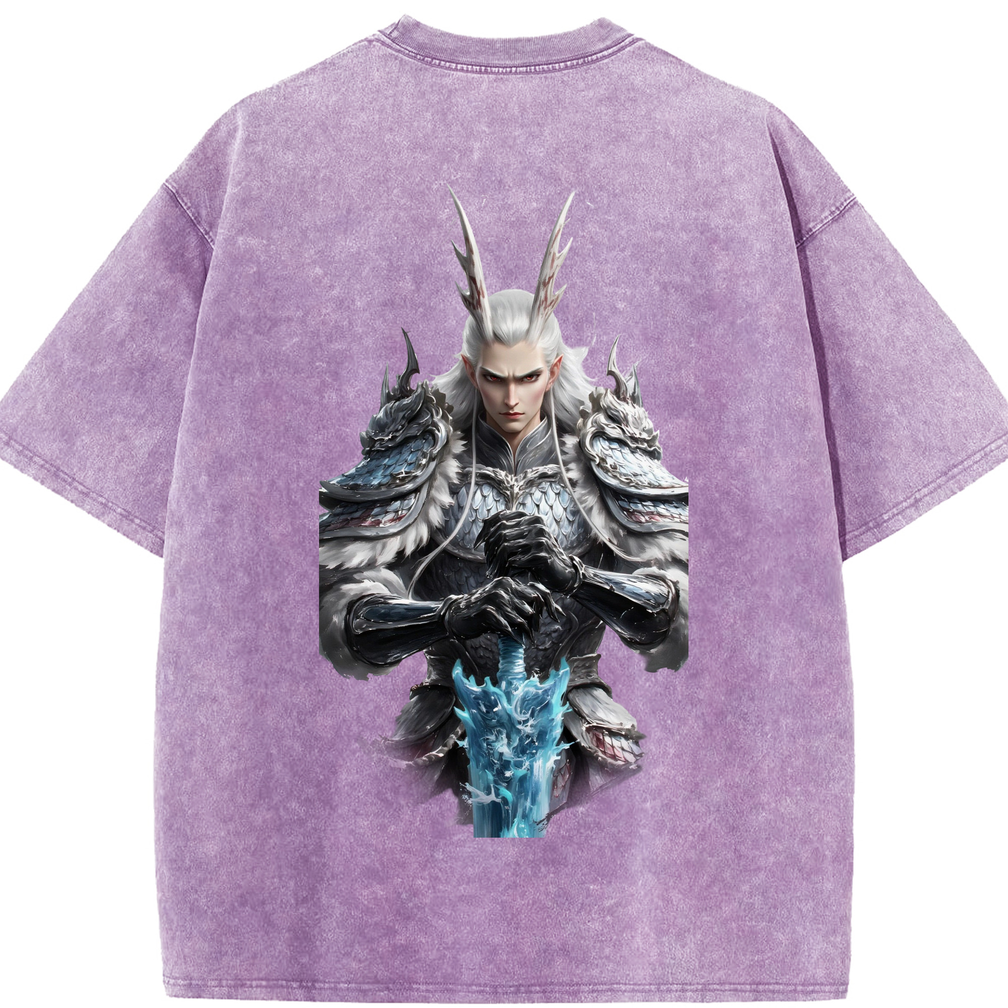 （画像用） Ne Zha 2 ナタ 魔童の大暴れ 綿100% ヴィンテージ風 半袖Tシャツ（背面プリント）