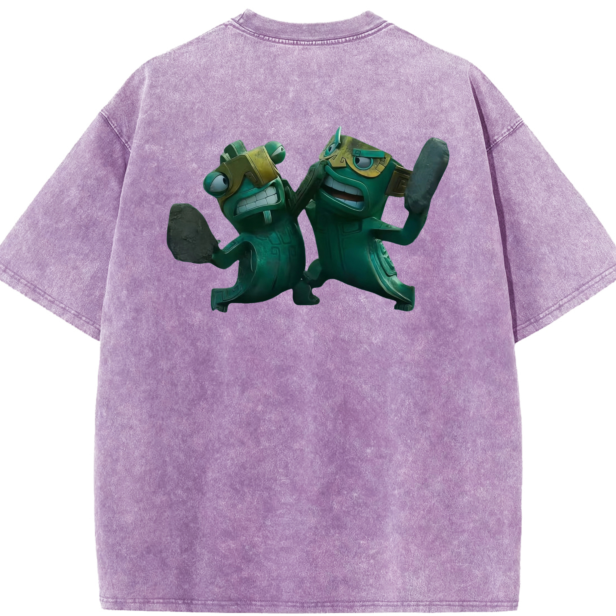 （画像用） Ne Zha 2 ナタ 魔童の大暴れ 綿100% ヴィンテージ風 半袖Tシャツ（背面プリント）