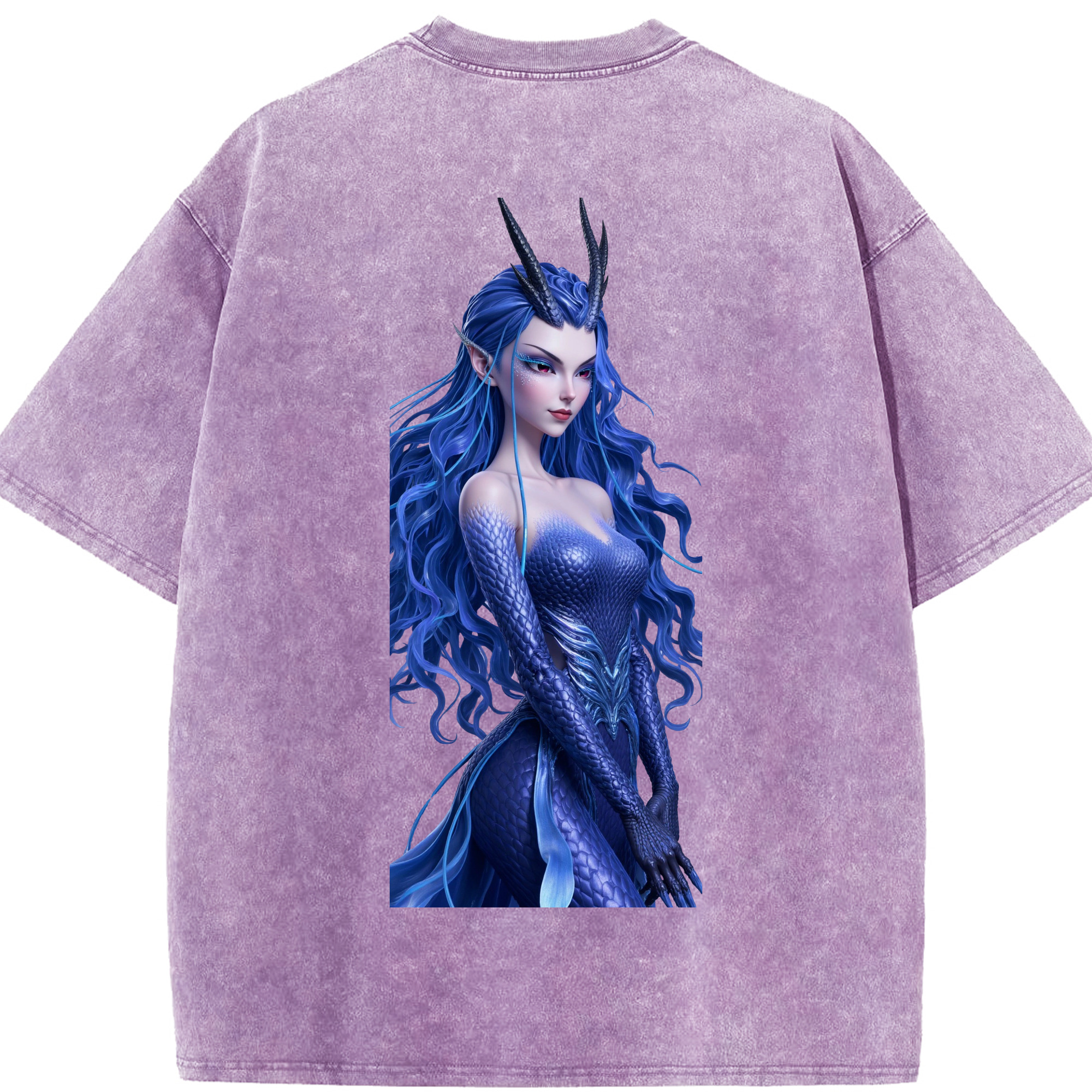 （画像用） Ne Zha 2 ナタ 魔童の大暴れ 綿100% ヴィンテージ風 半袖Tシャツ（背面プリント）