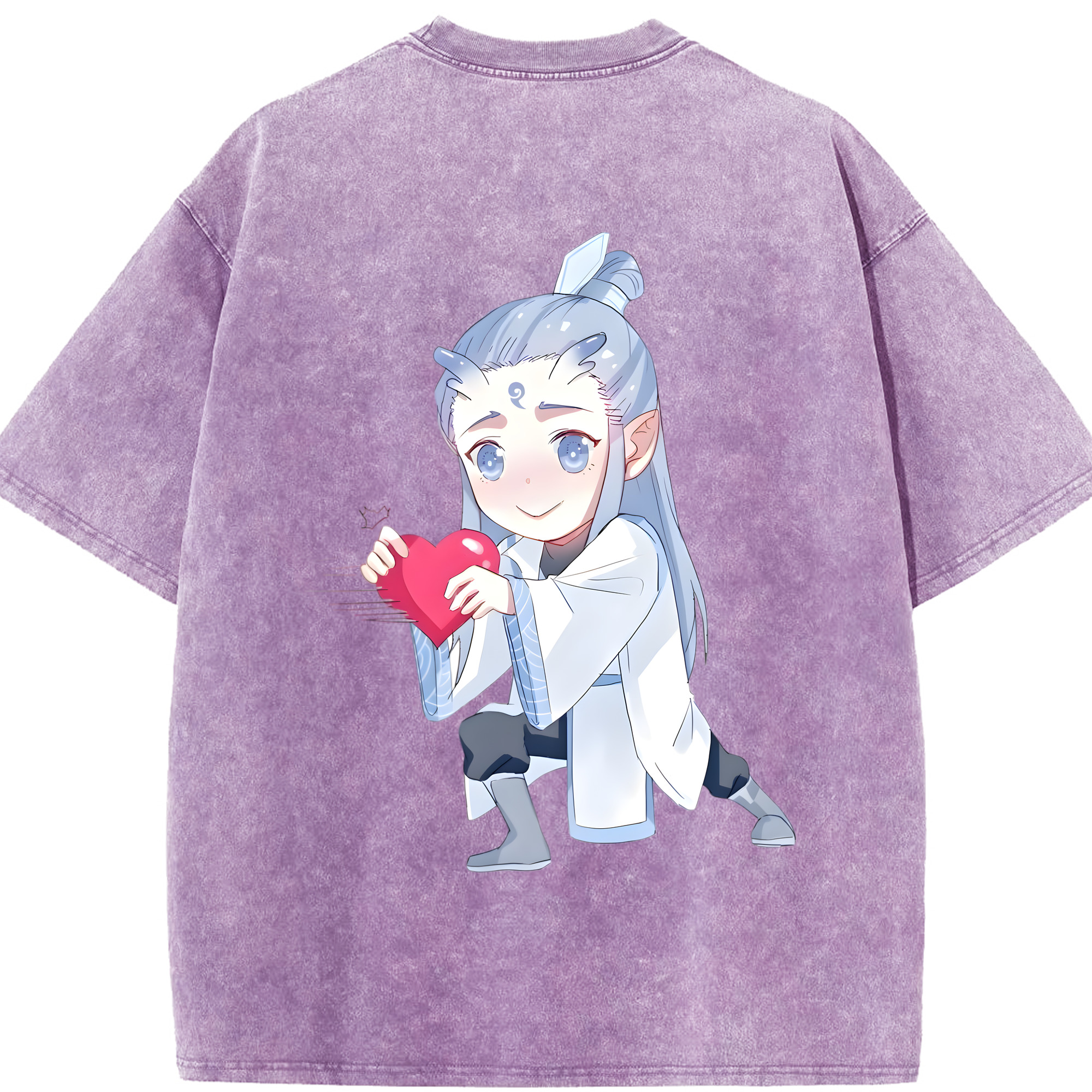 （画像用） Ne Zha 2 ナタ 魔童の大暴れ 綿100% ヴィンテージ風 半袖Tシャツ（背面プリント）