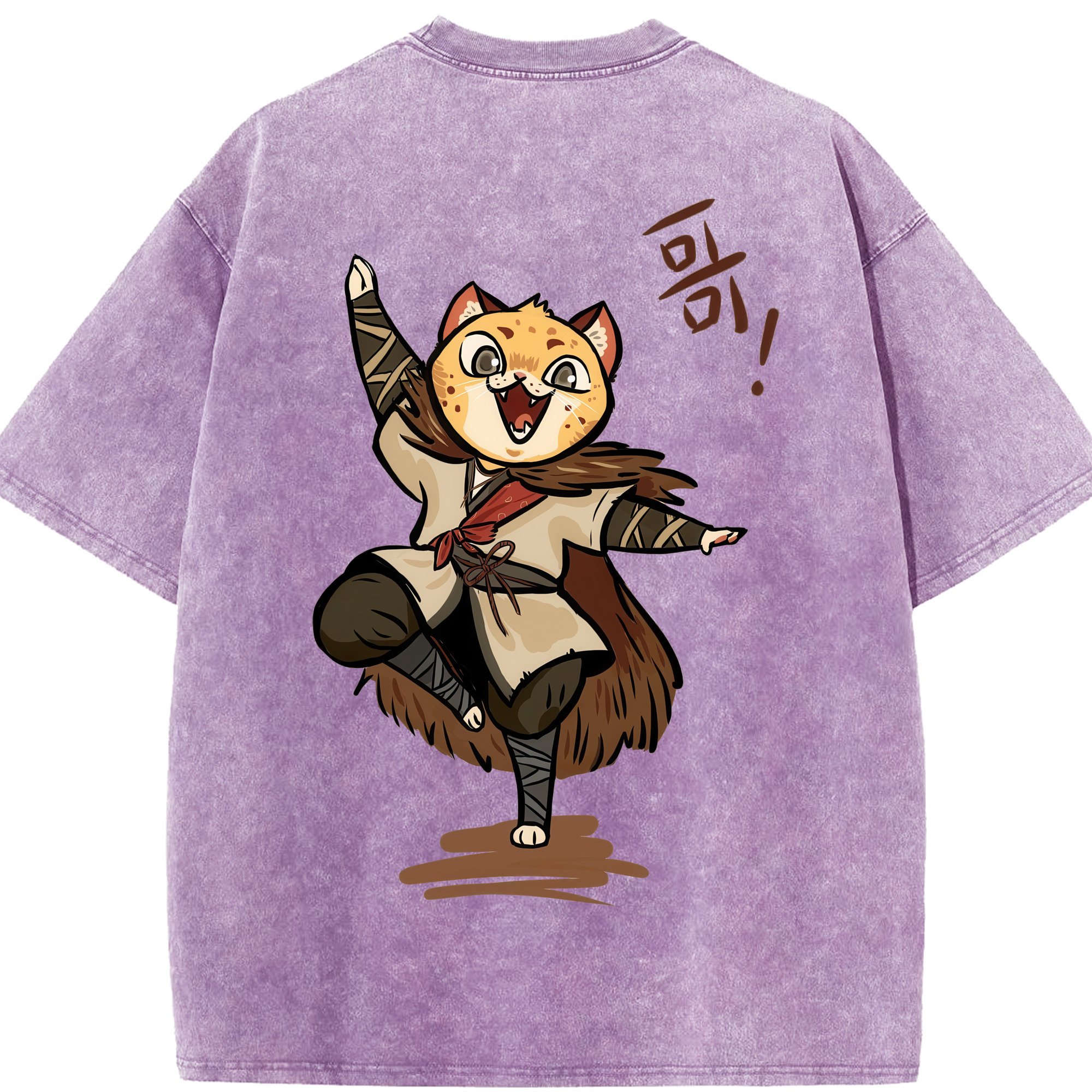 （画像用） Ne Zha 2 ナタ 魔童の大暴れ 綿100% ヴィンテージ風 半袖Tシャツ（背面プリント）