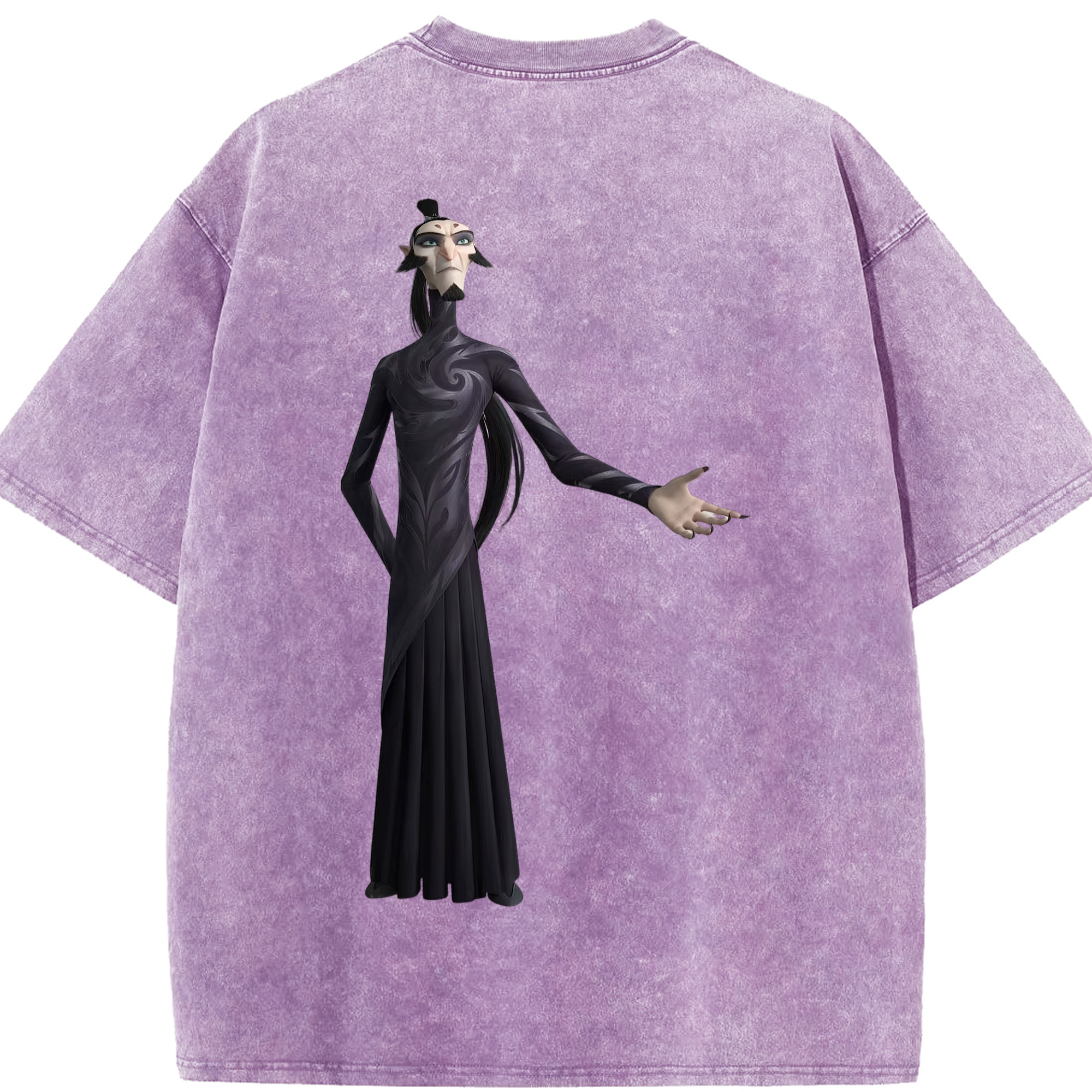 （画像用） Ne Zha 2 ナタ 魔童の大暴れ 綿100% ヴィンテージ風 半袖Tシャツ（背面プリント）