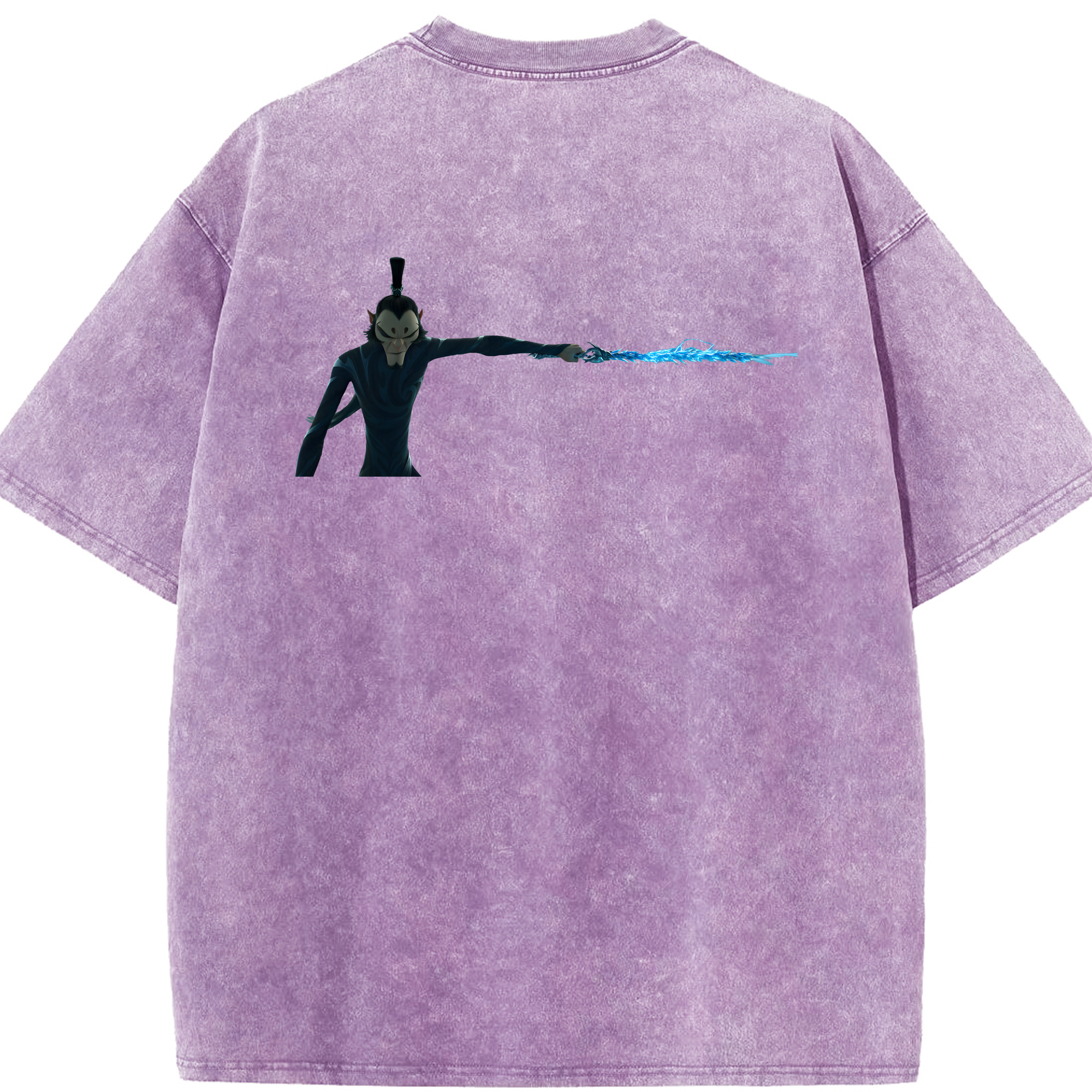 （画像用） Ne Zha 2 ナタ 魔童の大暴れ 綿100% ヴィンテージ風 半袖Tシャツ（背面プリント）