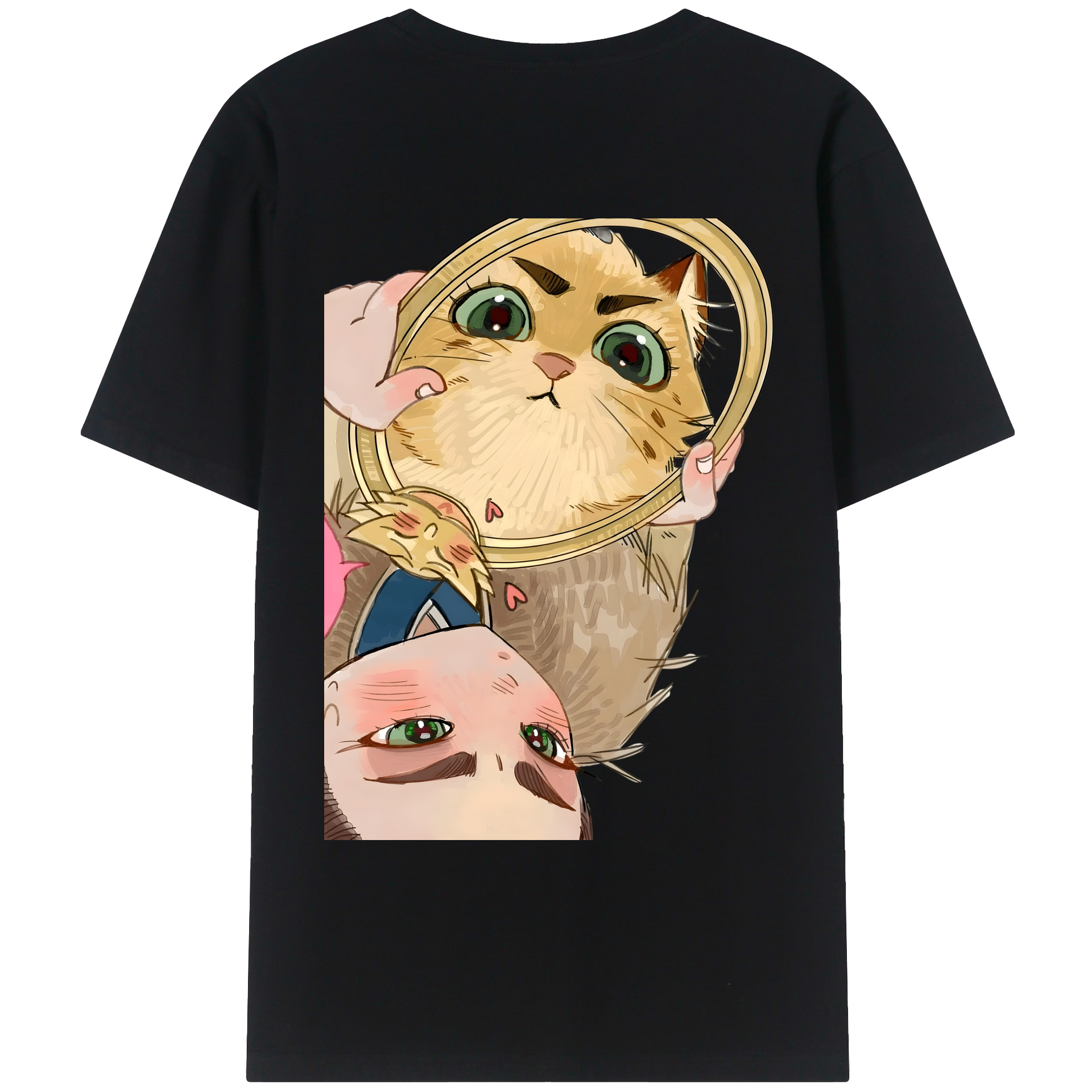 （画像用） Ne Zha 2 ナタ 魔童の大暴れ 綿100％ メンズ半袖Tシャツ（バックプリント） 通気性