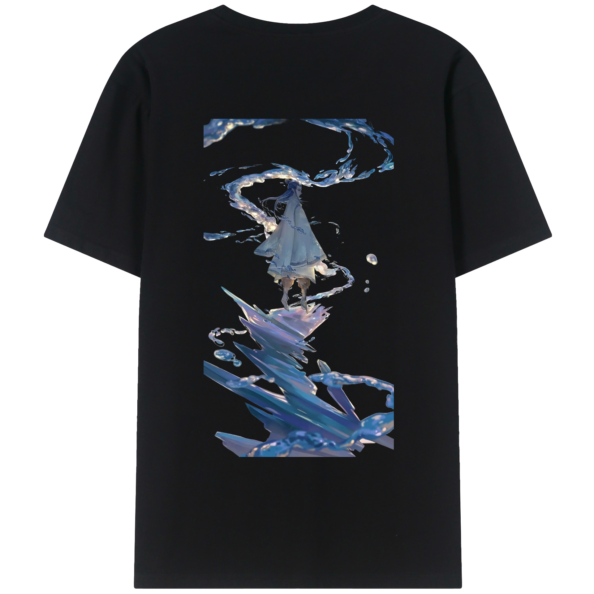 （画像用） Ne Zha 2 ナタ 魔童の大暴れ 綿100％ メンズ半袖Tシャツ（バックプリント） 通気性