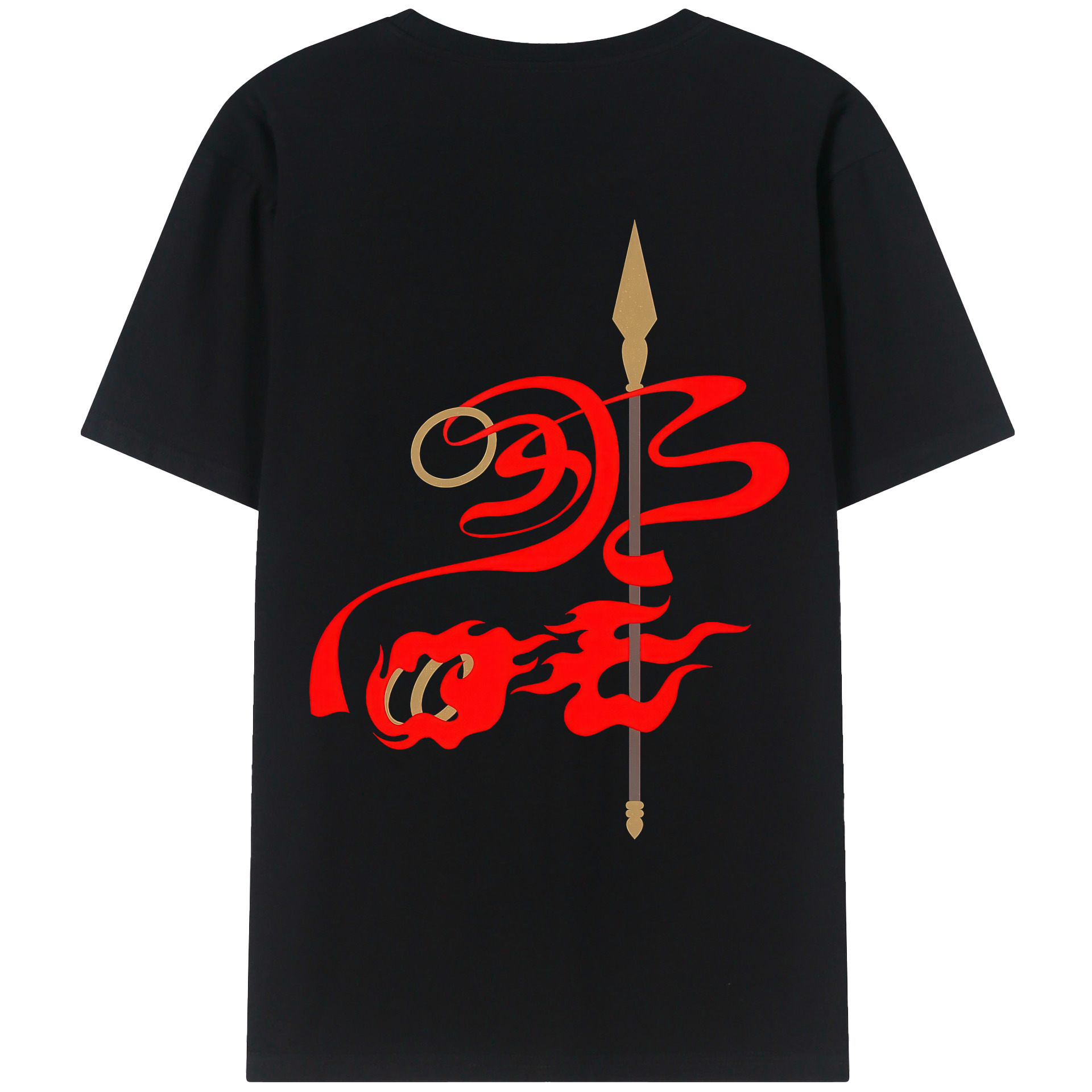 （画像用） Ne Zha 2 ナタ 魔童の大暴れ 綿100％ メンズ半袖Tシャツ（バックプリント） 通気性