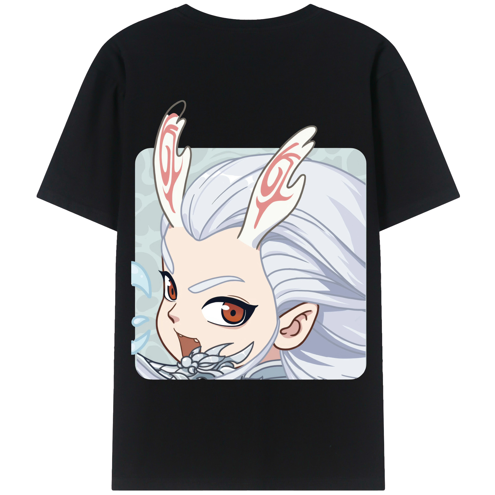 （画像用） Ne Zha 2 ナタ 魔童の大暴れ 綿100％ メンズ半袖Tシャツ（バックプリント） 通気性