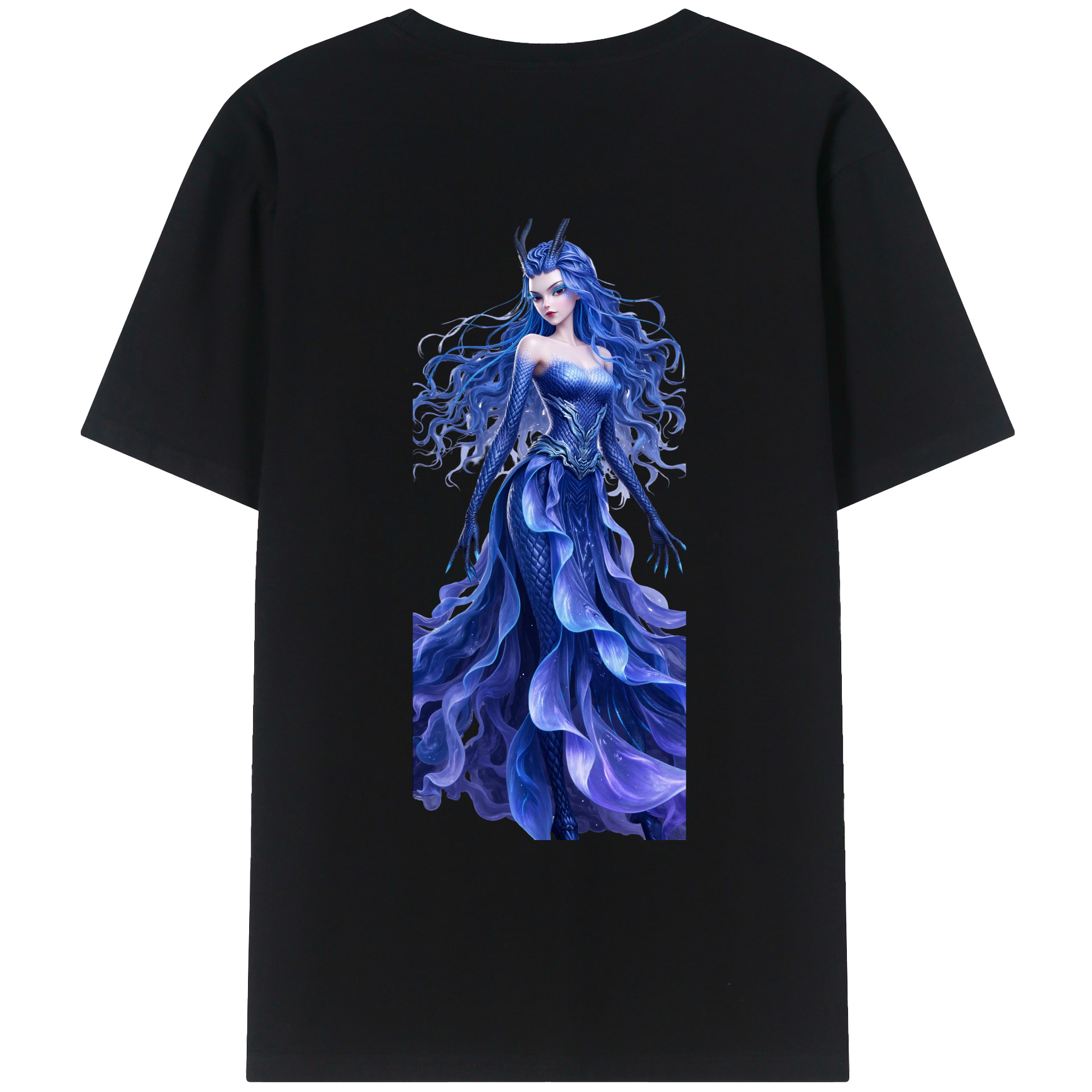 （画像用） Ne Zha 2 ナタ 魔童の大暴れ 綿100％ メンズ半袖Tシャツ（バックプリント） 通気性